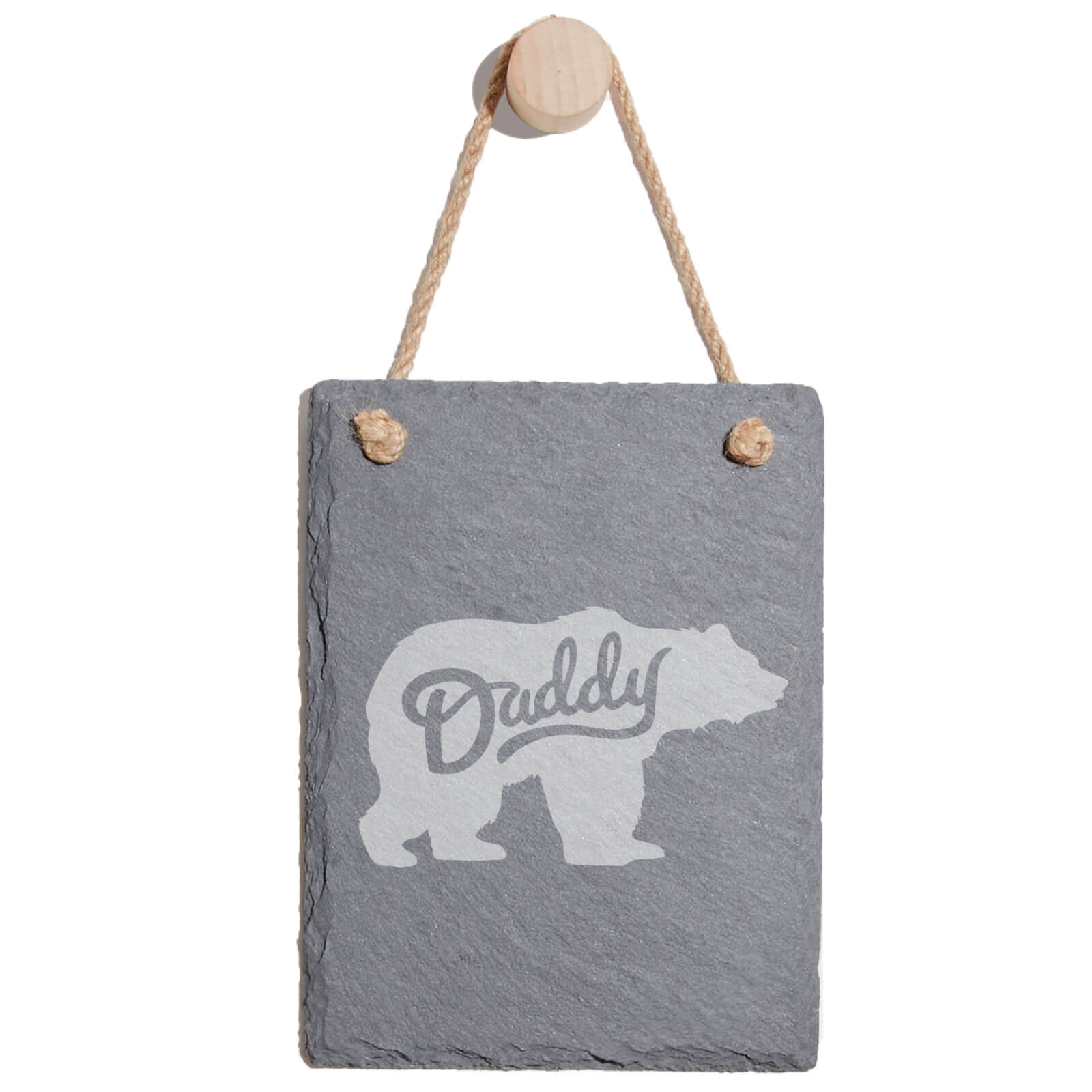 Daddy Bear Engraved Slate Memo Board - Portrait