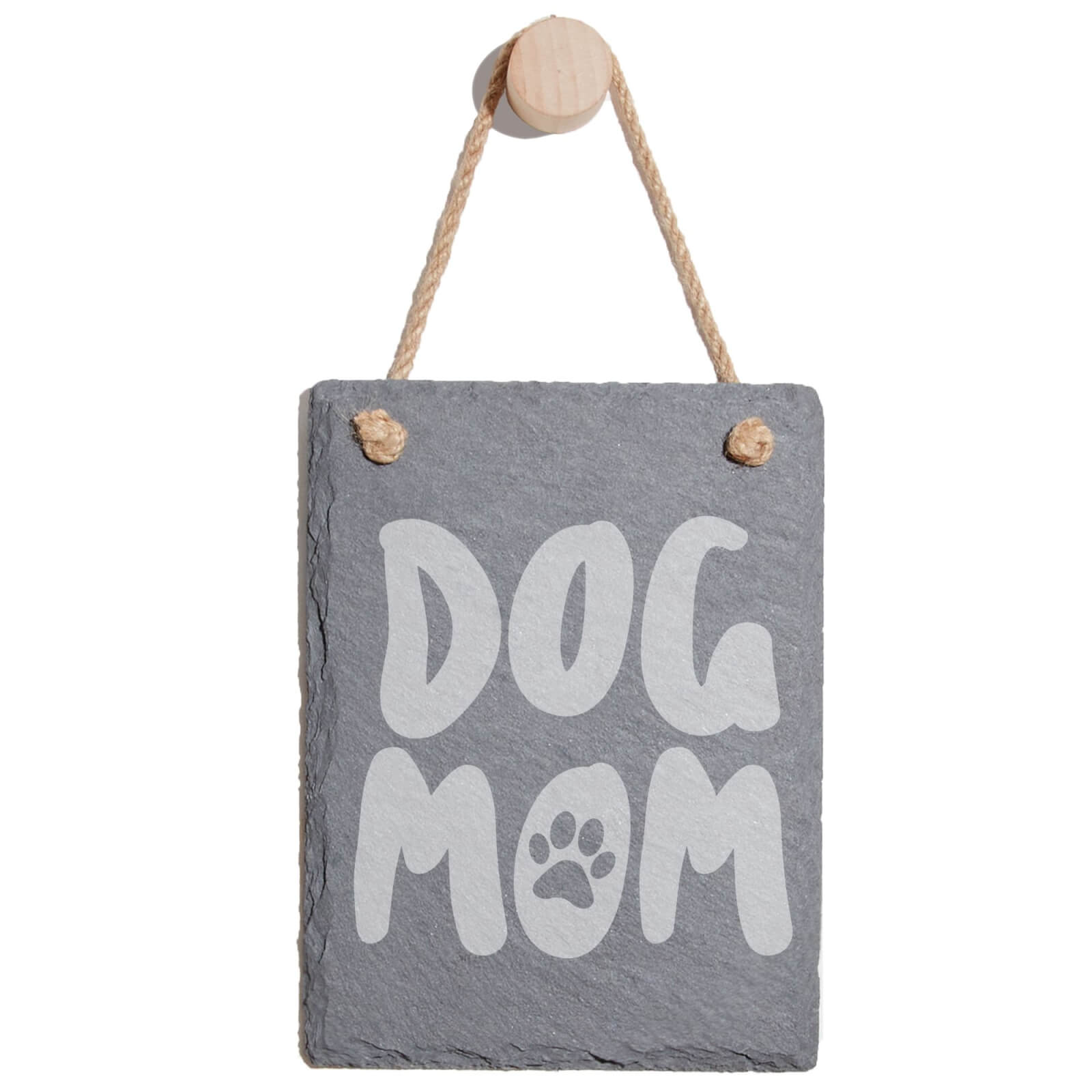 Dog Mom Engraved Slate Memo Board - Portrait