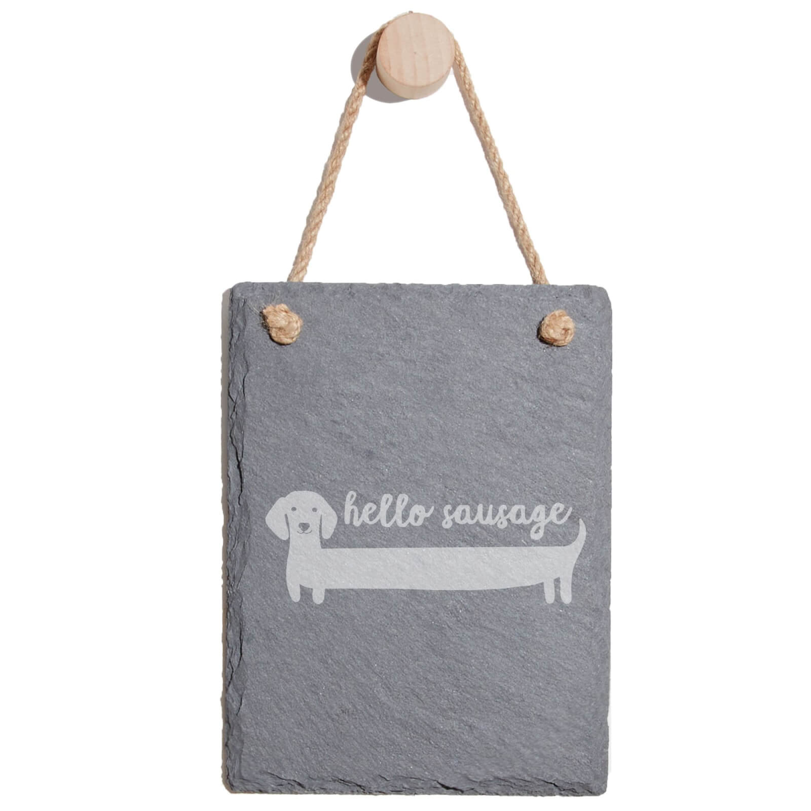 Hello Sausage Engraved Slate Memo Board - Portrait