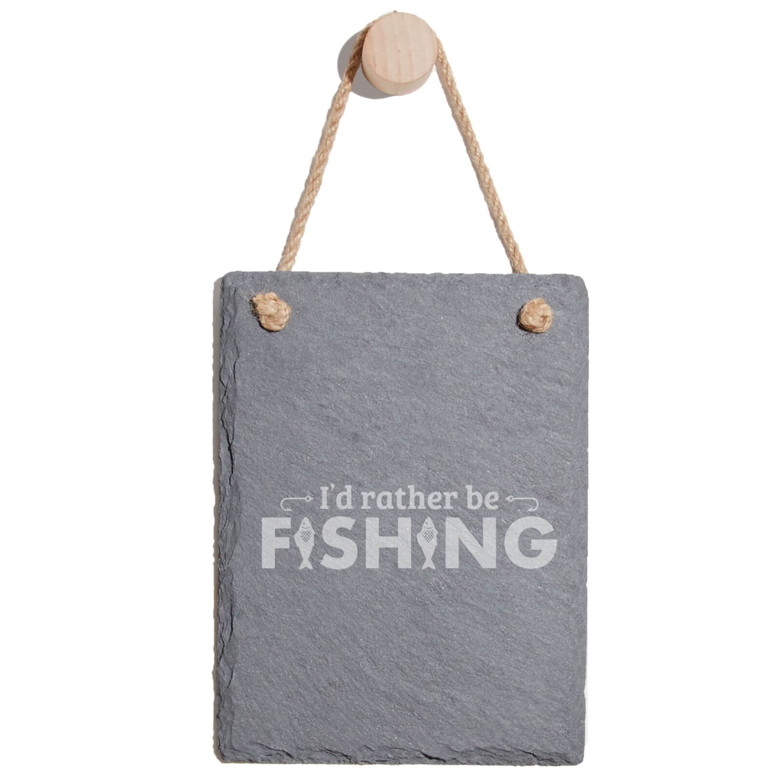 I'd Rather Be Fishing Engraved Slate Memo Board - Portrait