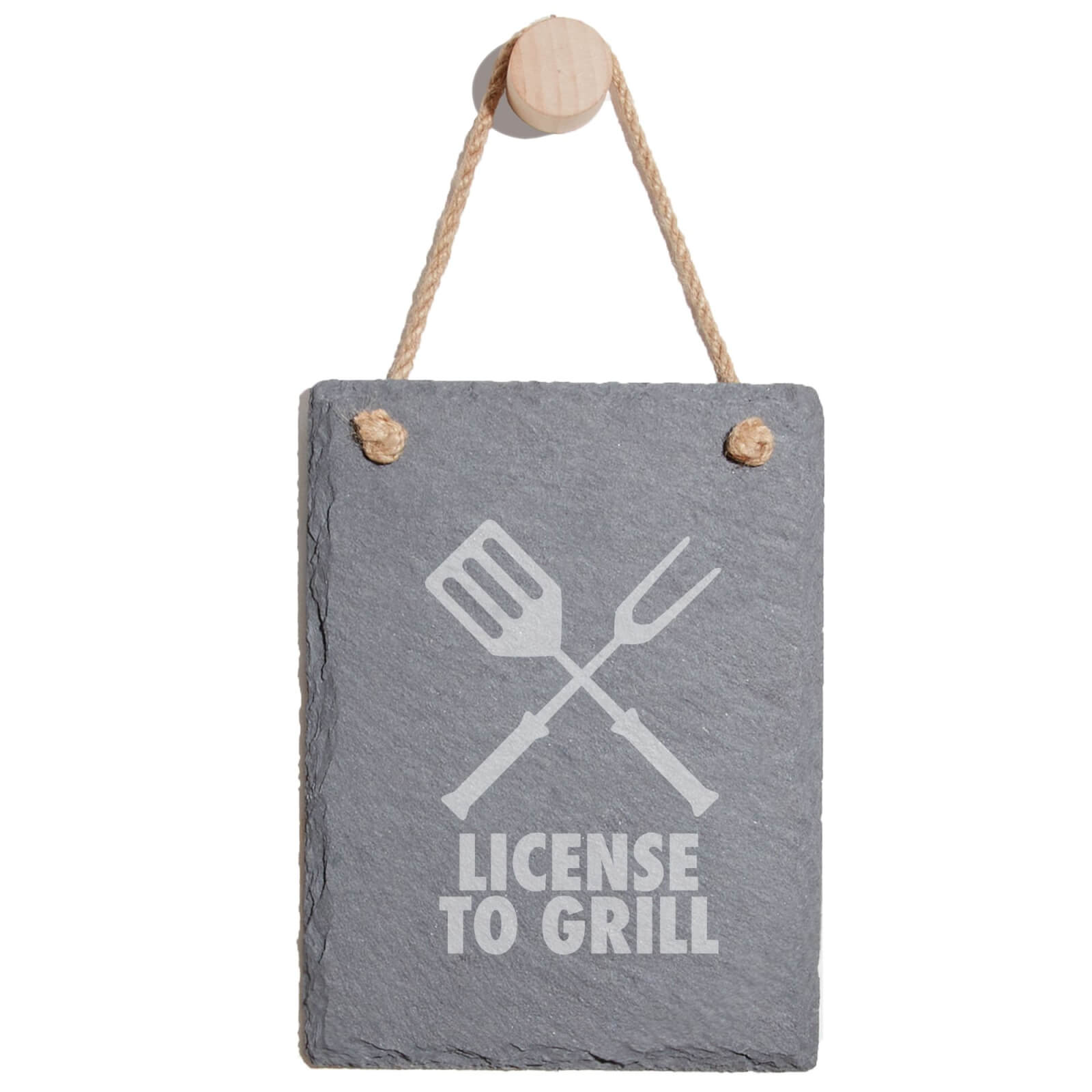 License To Grill Engraved Slate Memo Board - Portrait