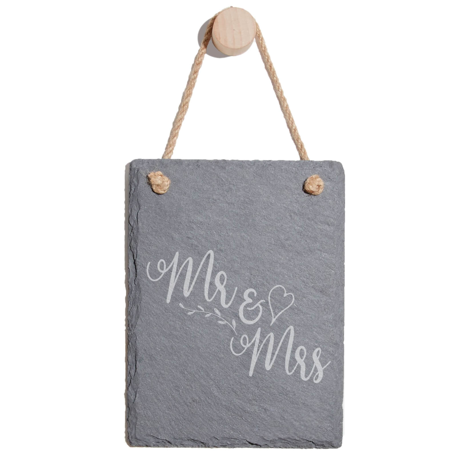 Mr & Mrs Engraved Slate Memo Board - Portrait