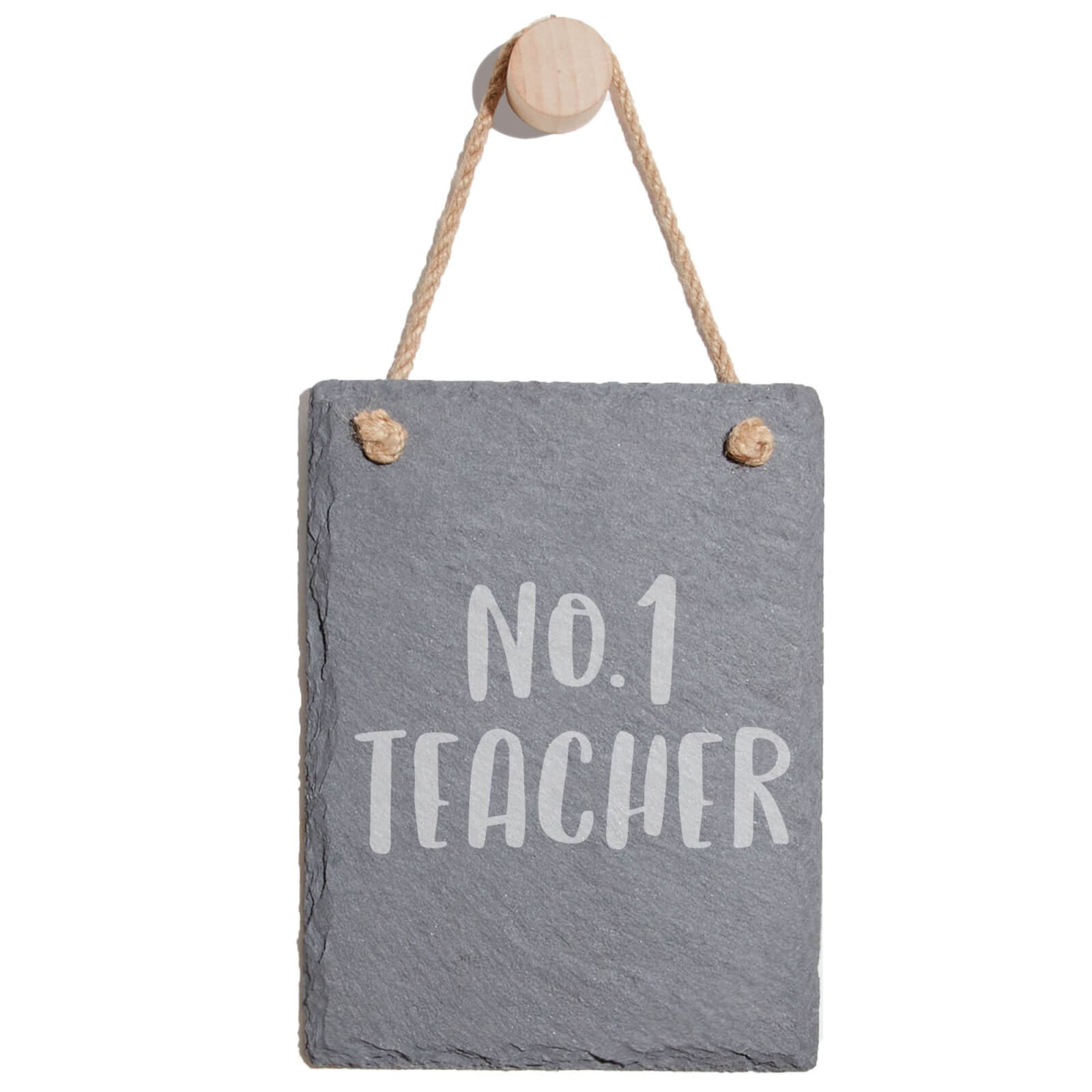 No.1 Teacher Engraved Slate Memo Board - Portrait