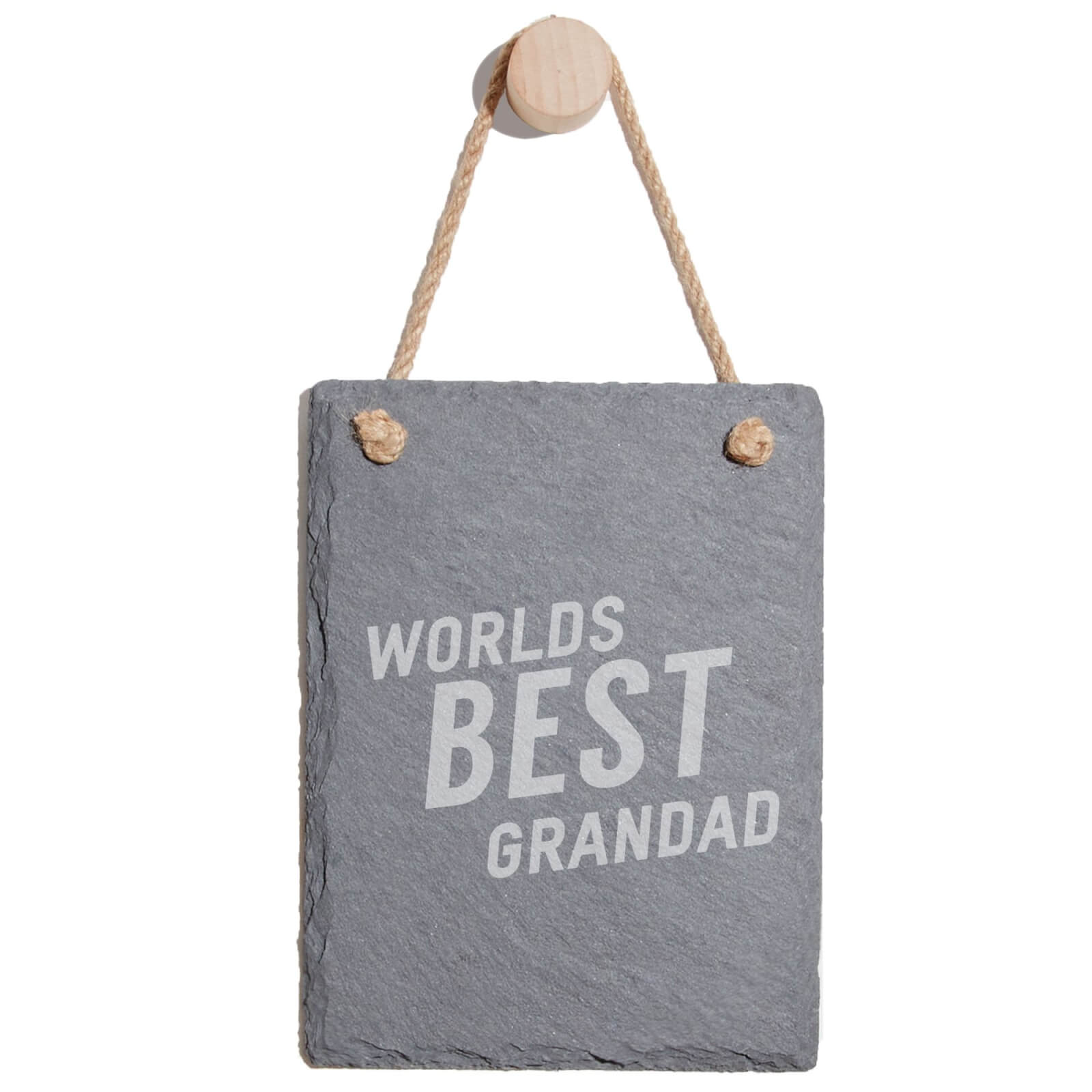 Worlds Best Grandad Engraved Slate Memo Board - Portrait