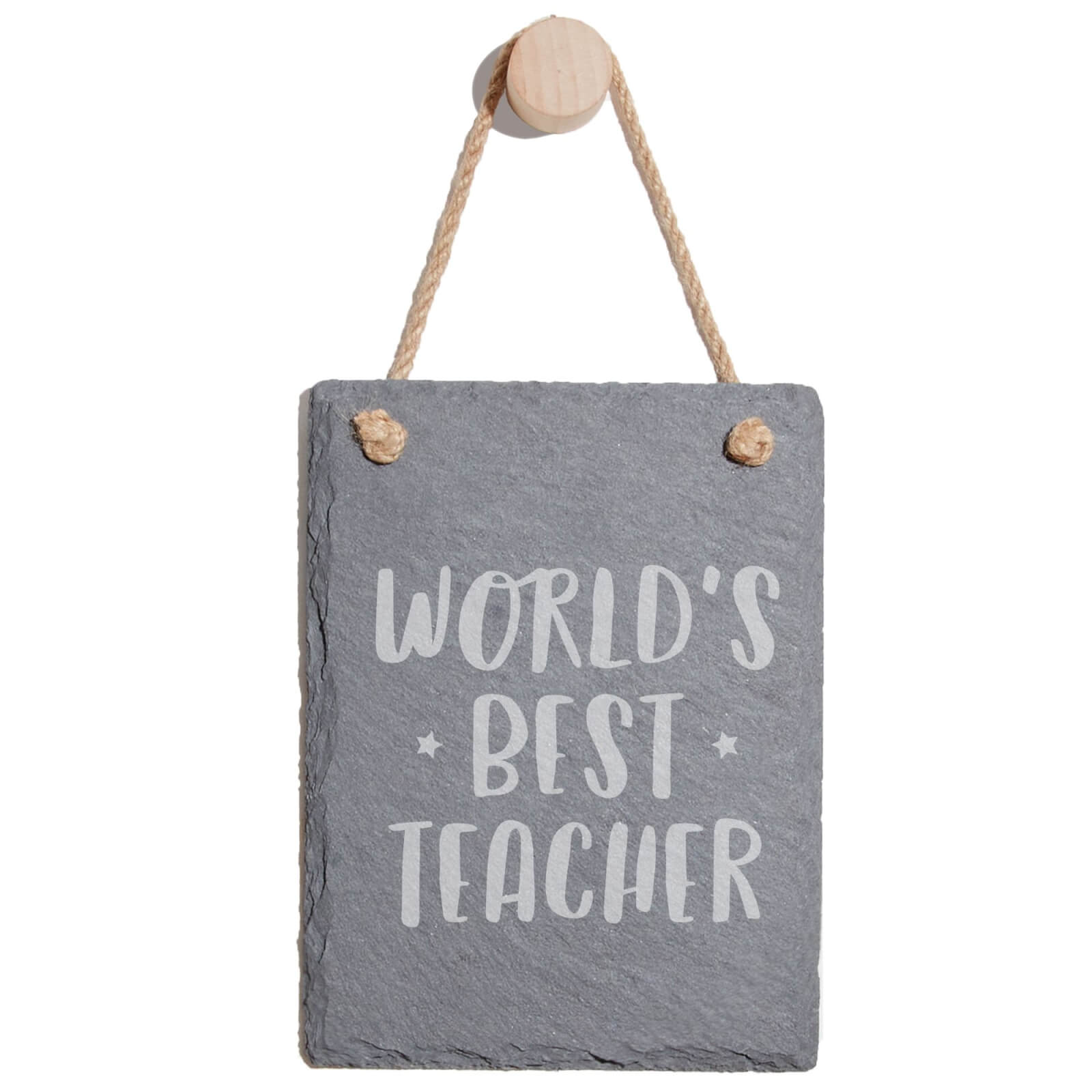 World's Best Teacher Engraved Slate Memo Board - Portrait