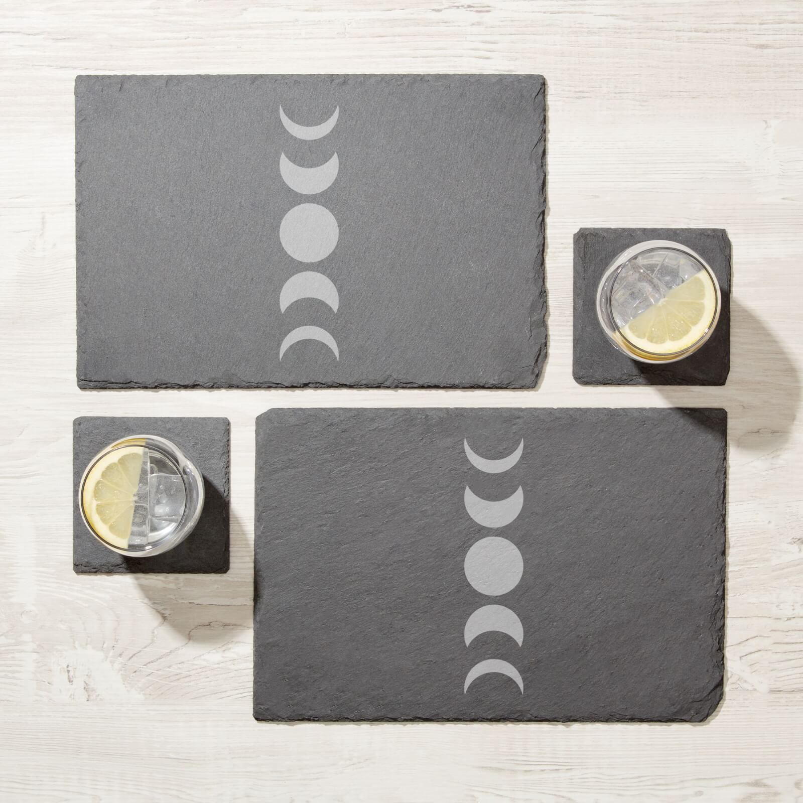 Abstract Moon Phase Engraved Slate Placemat - Set of 2