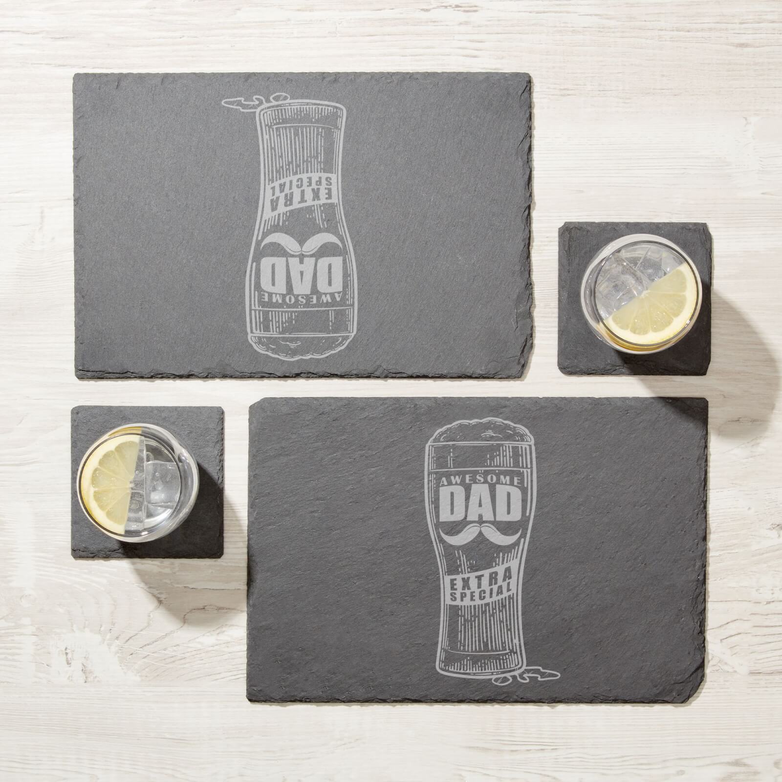 Awesome Dad Extra Special Engraved Slate Placemat - Set of 2