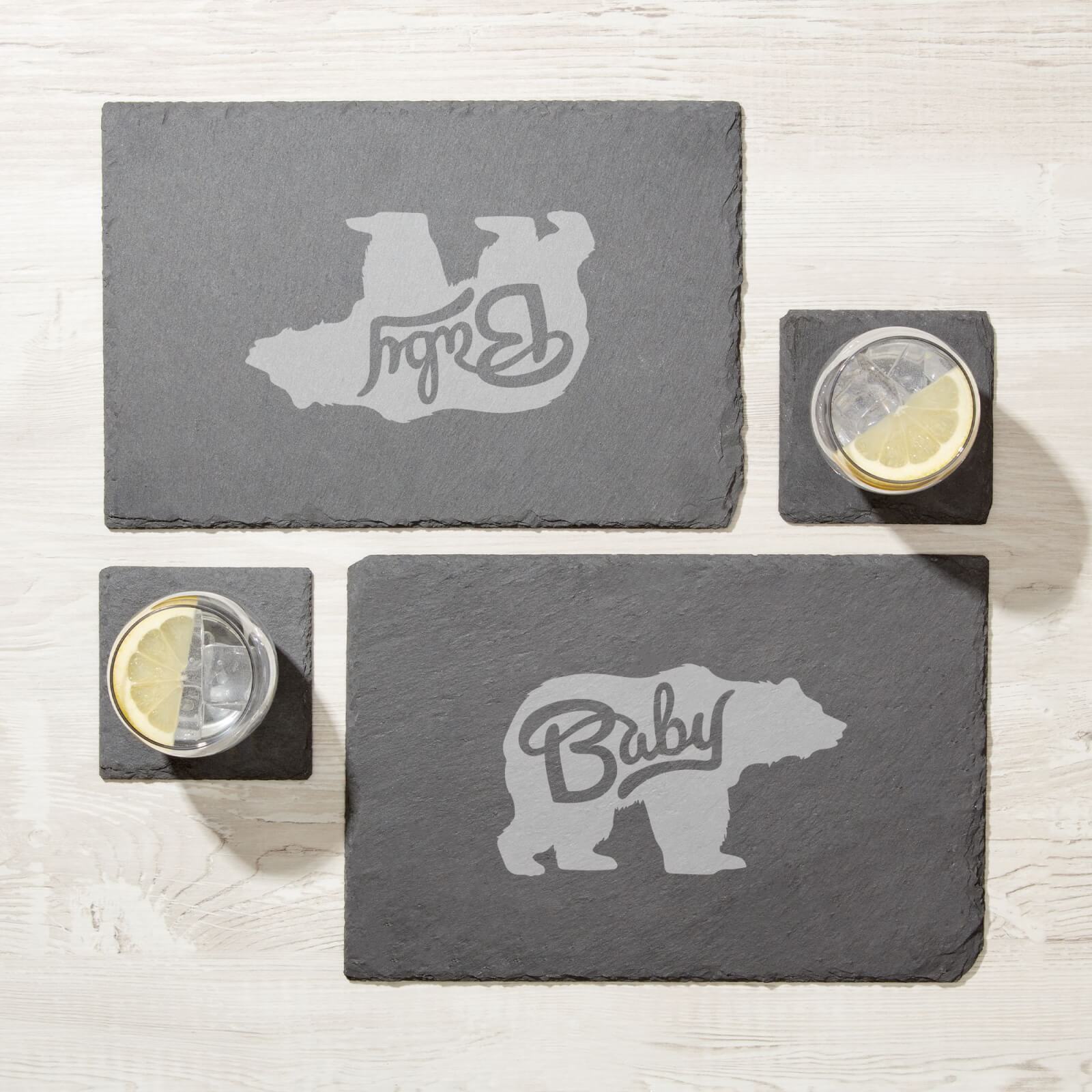 Baby Bear Engraved Slate Placemat - Set of 2