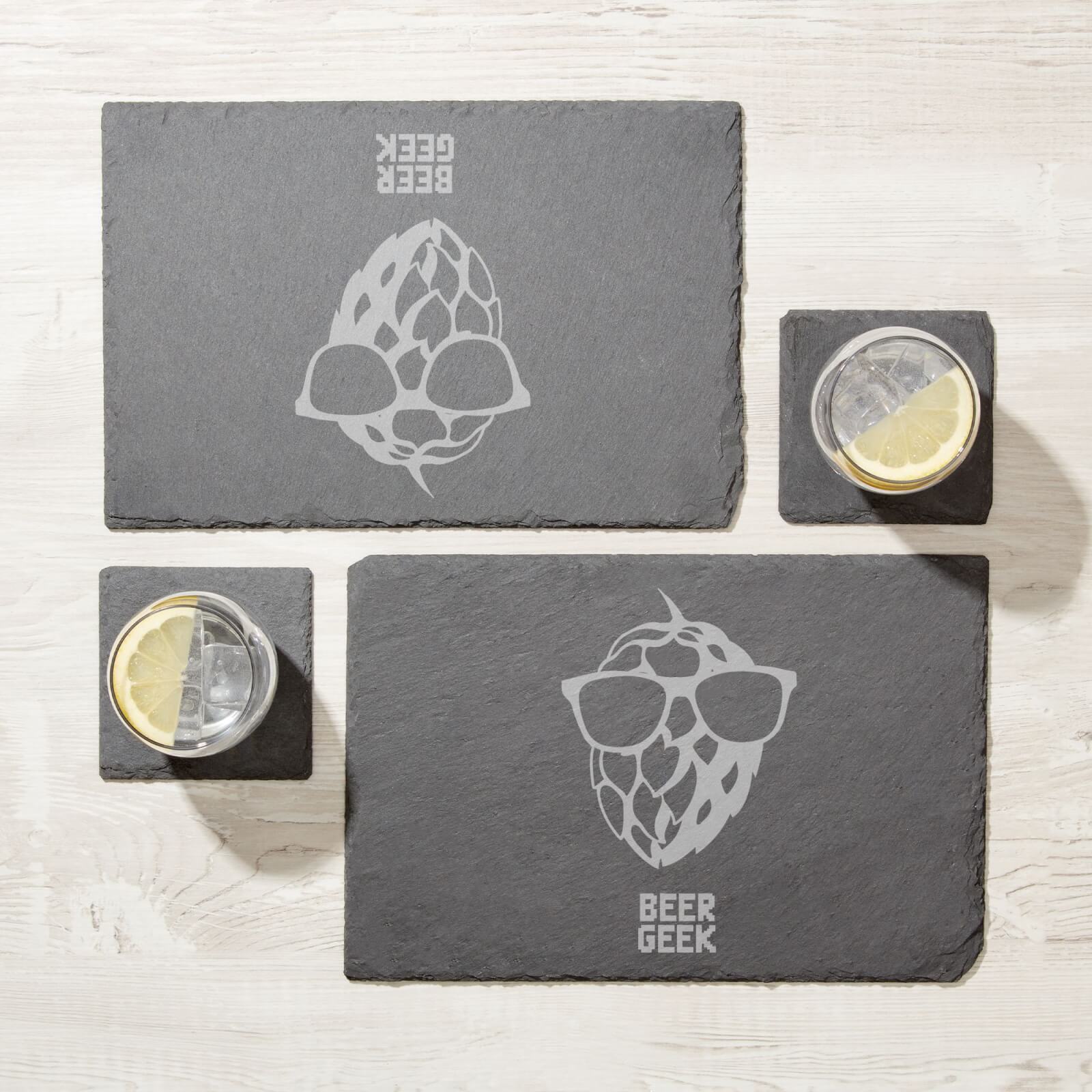 Beer Geek Engraved Slate Placemat - Set of 2