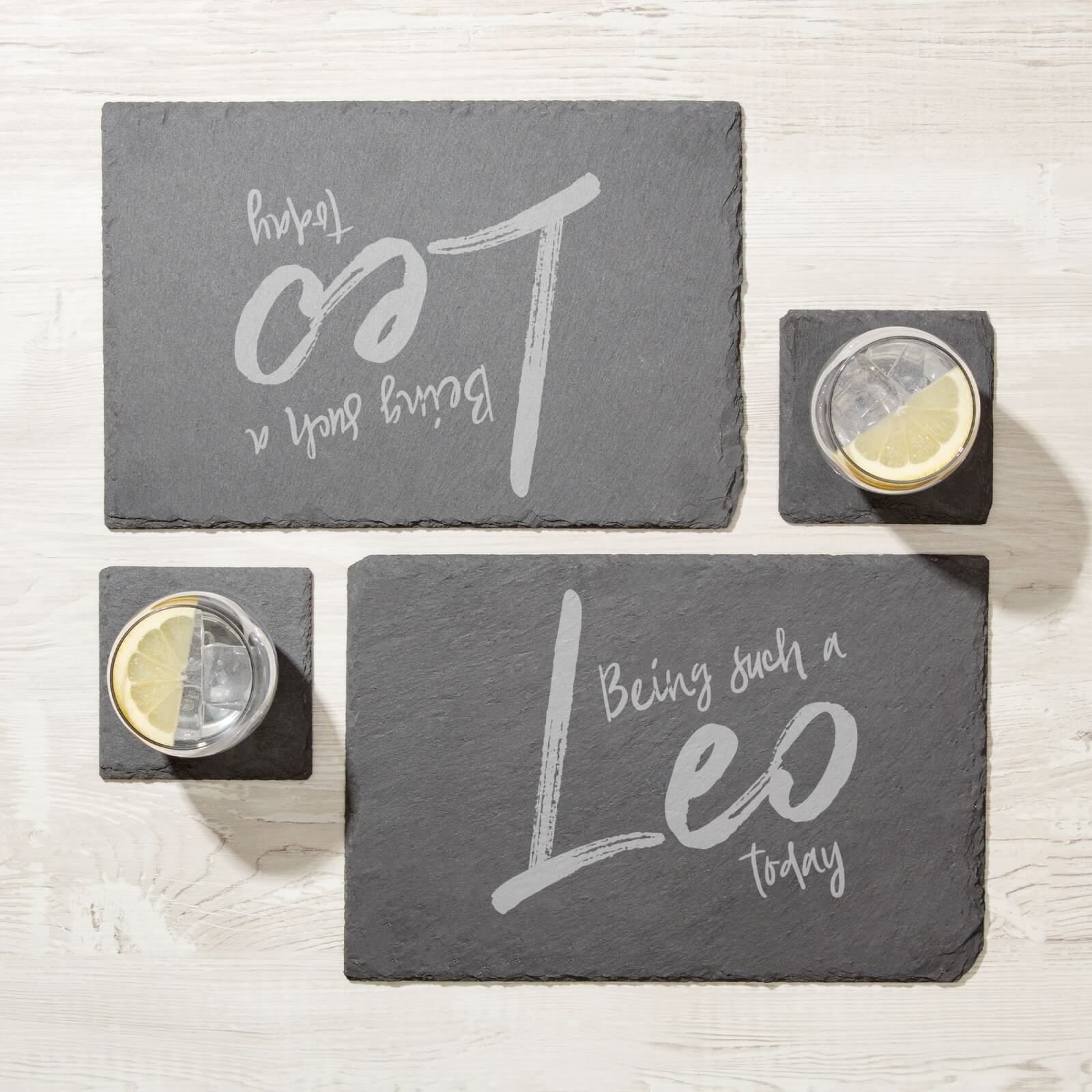Being Such A Leo Today Engraved Slate Placemat - Set of 2
