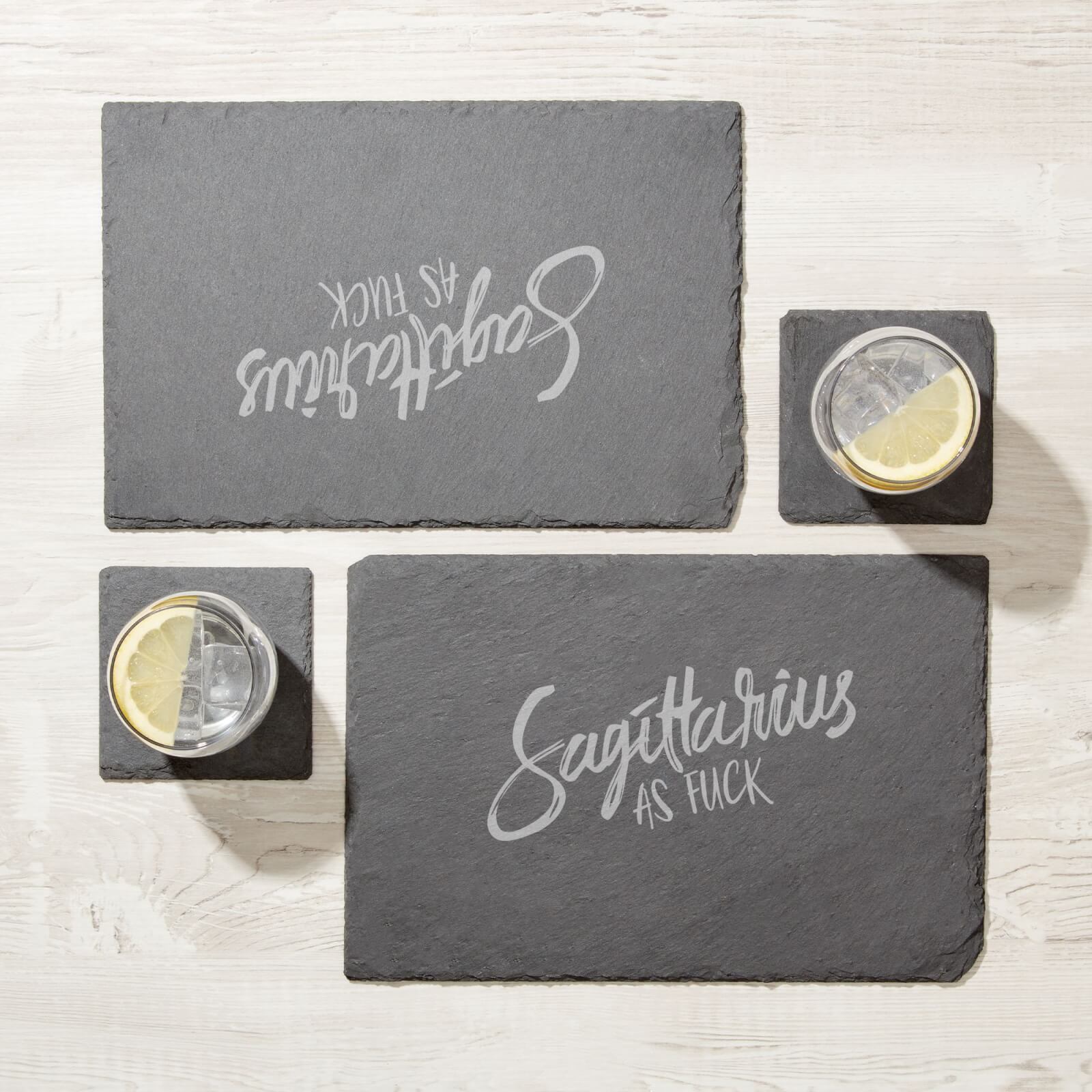 Sagittarius As Fuck Engraved Slate Placemat - Set of 2