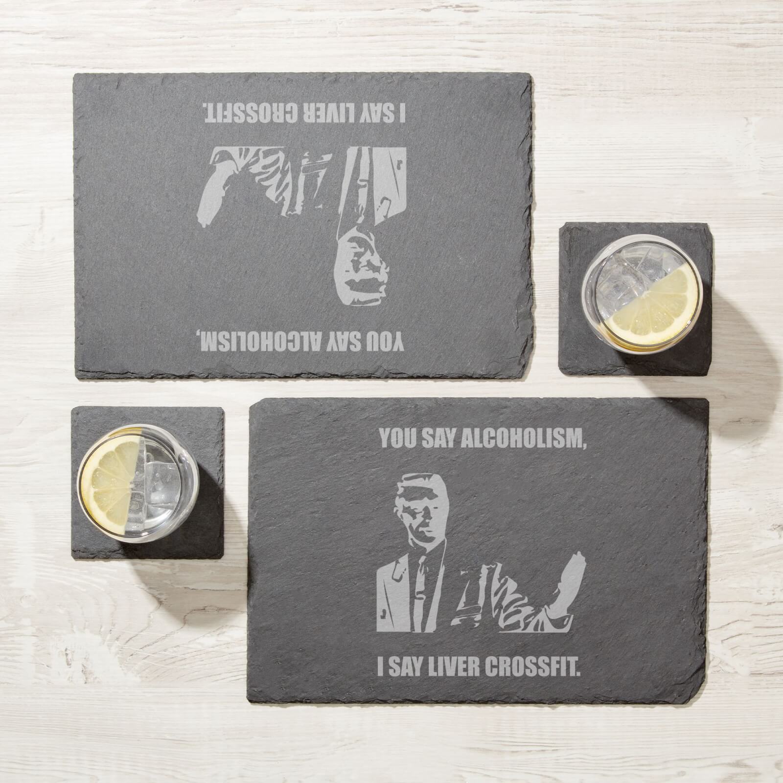 You Say Alcoholism Engraved Slate Placemat - Set of 2