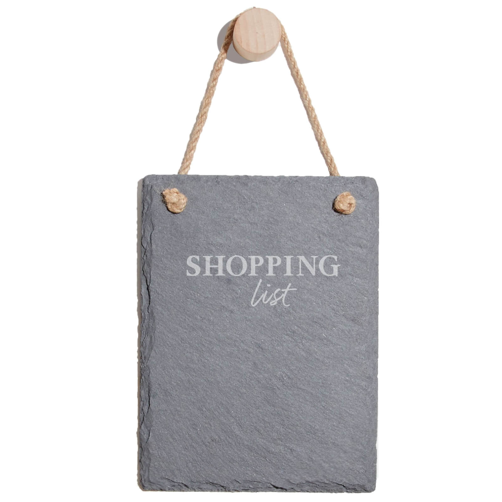 Shopping List Engraved Slate Memo Board - Portrait