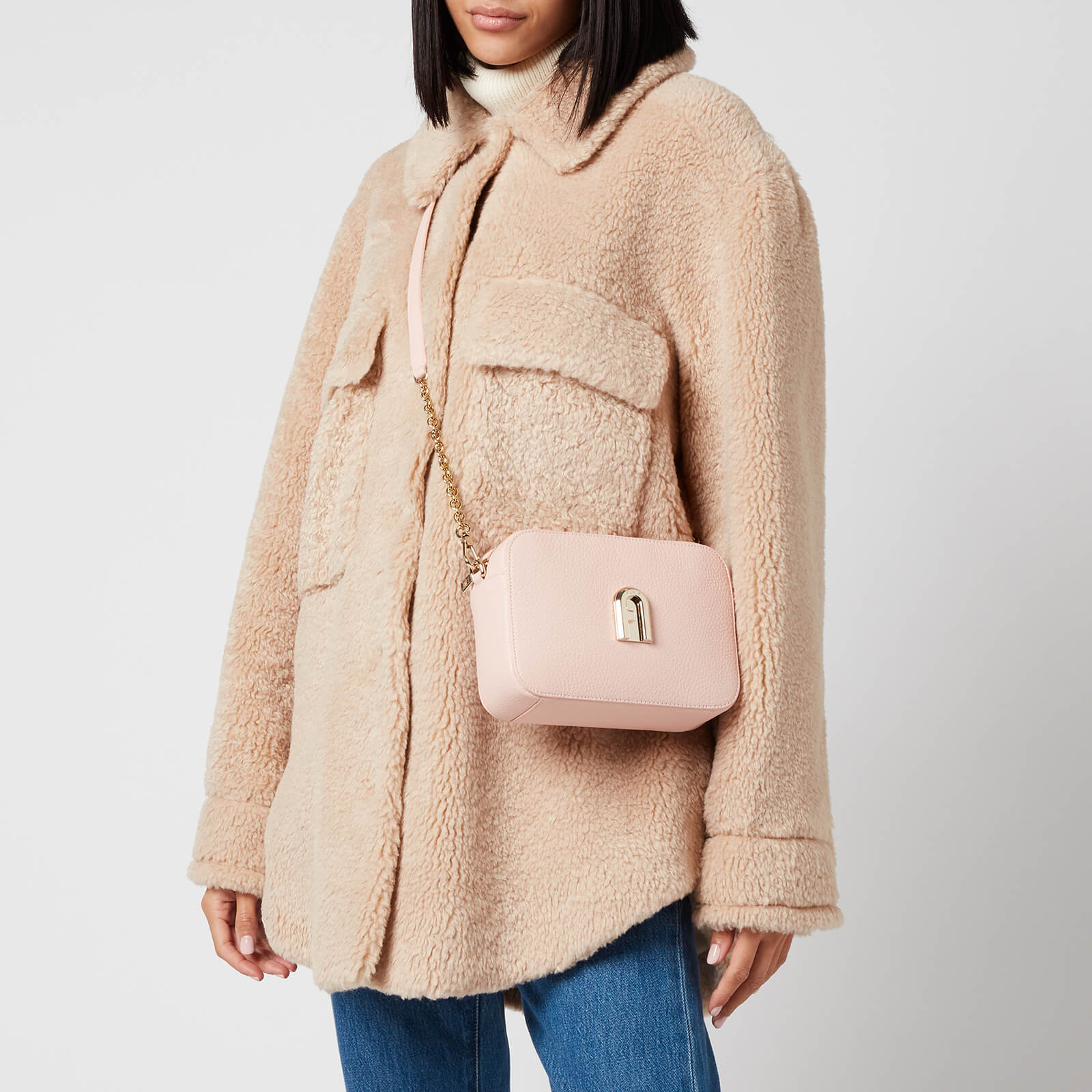 Furla Women's Sleek Mini Camera Cross Body Bag - Candy Rose