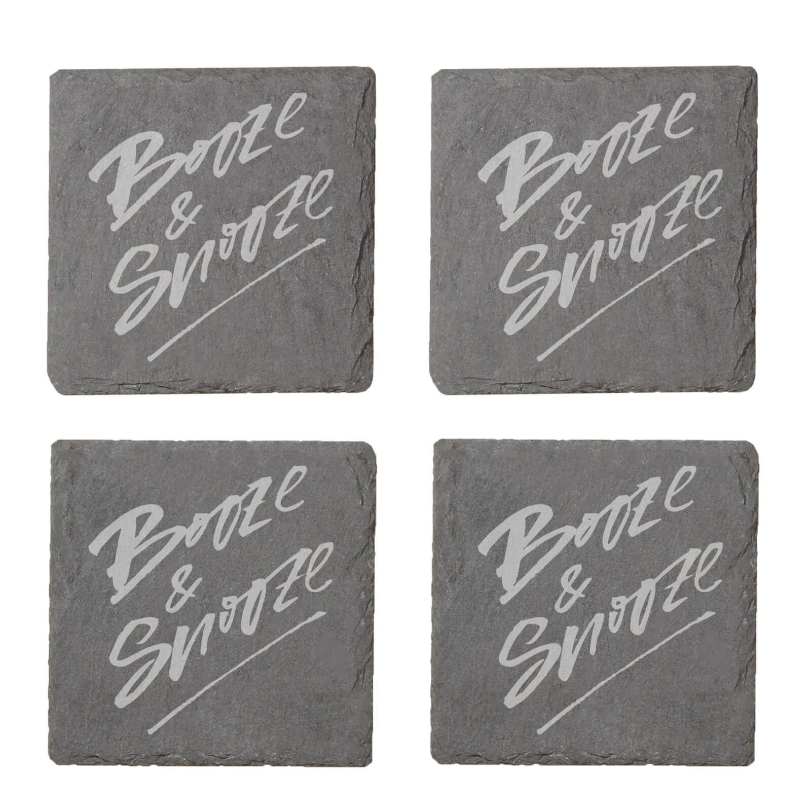 Booze And Snooze Engraved Slate Coaster Set