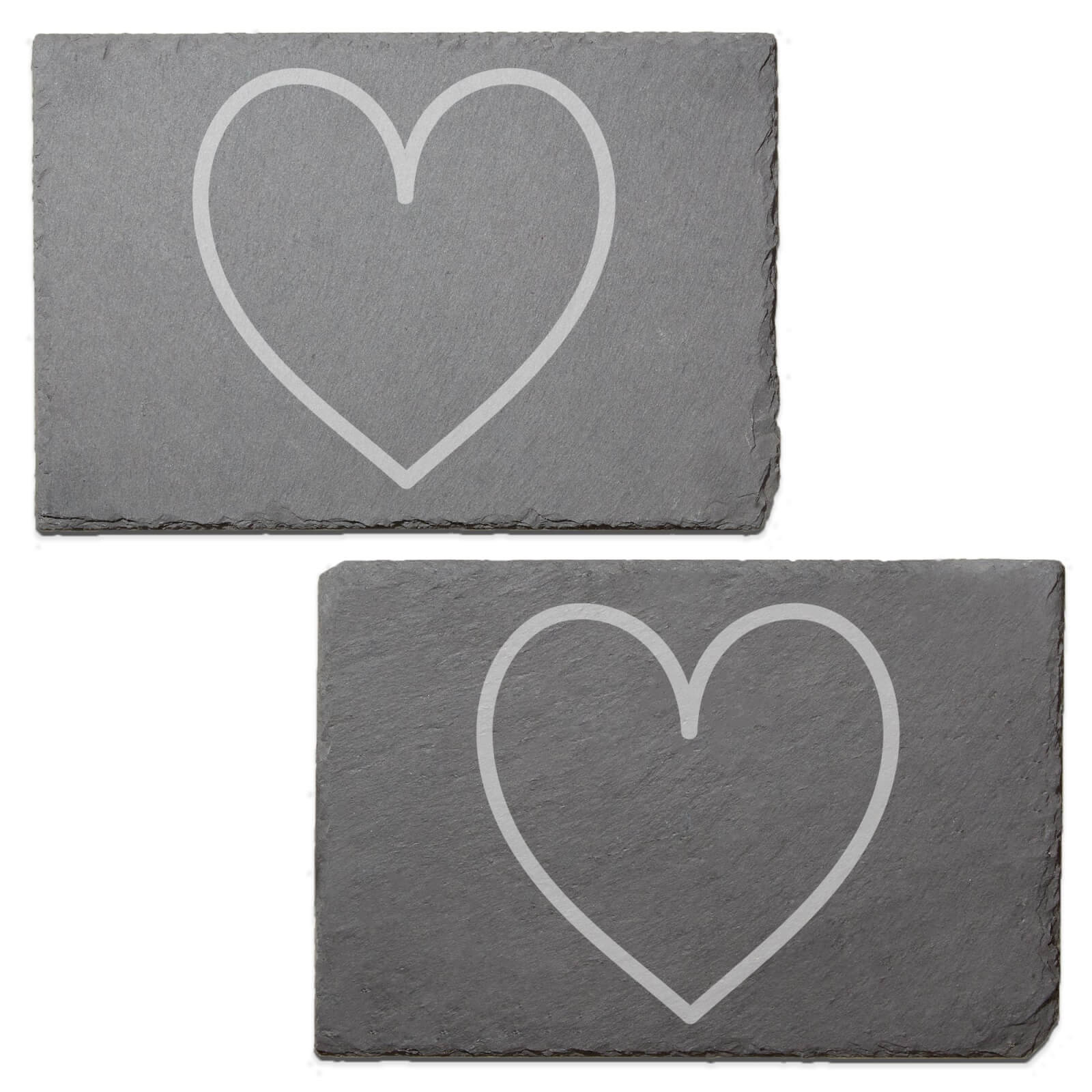 Heart Engraved Slate Placemat - Set of 2