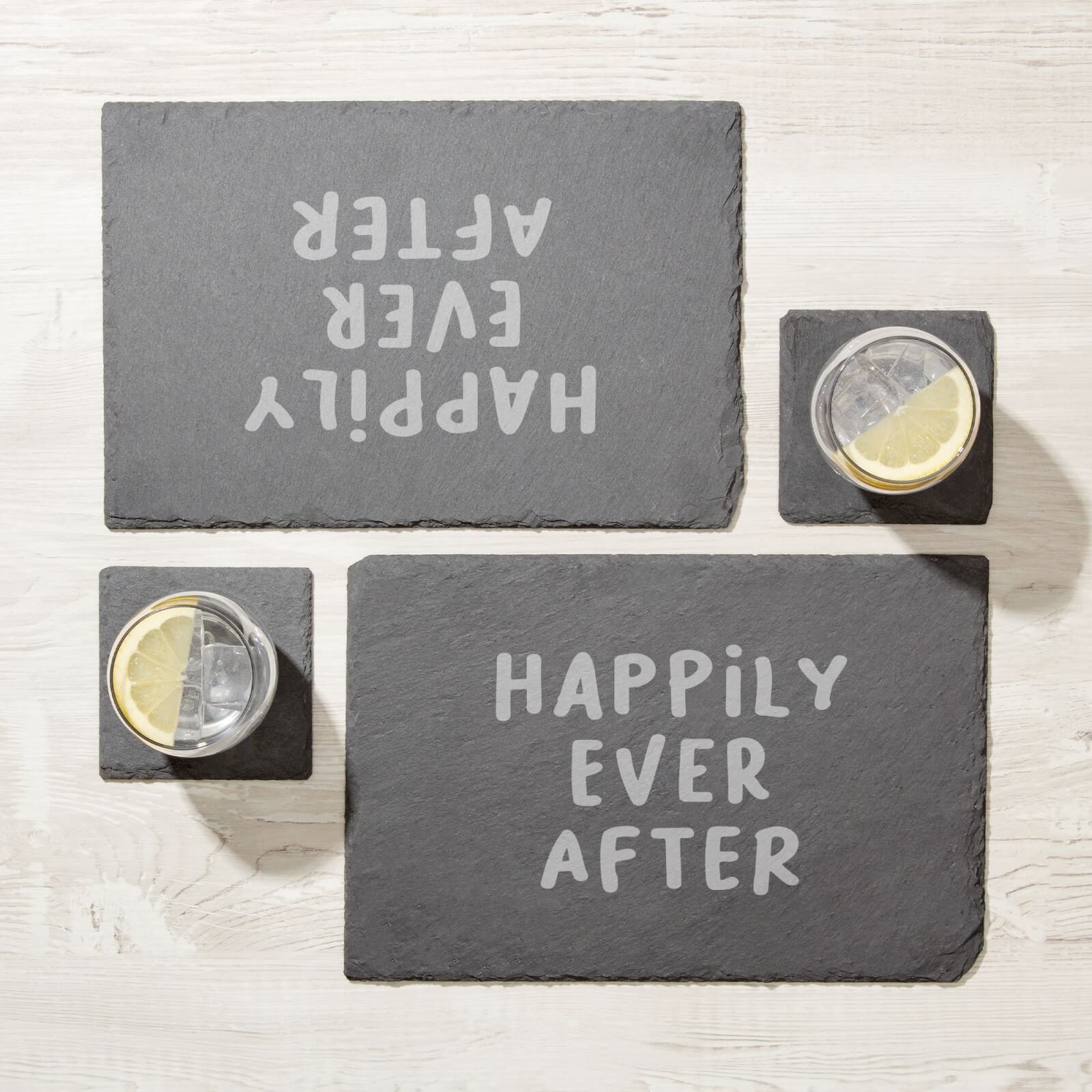 Happily Ever After Engraved Slate Placemat - Set of 2
