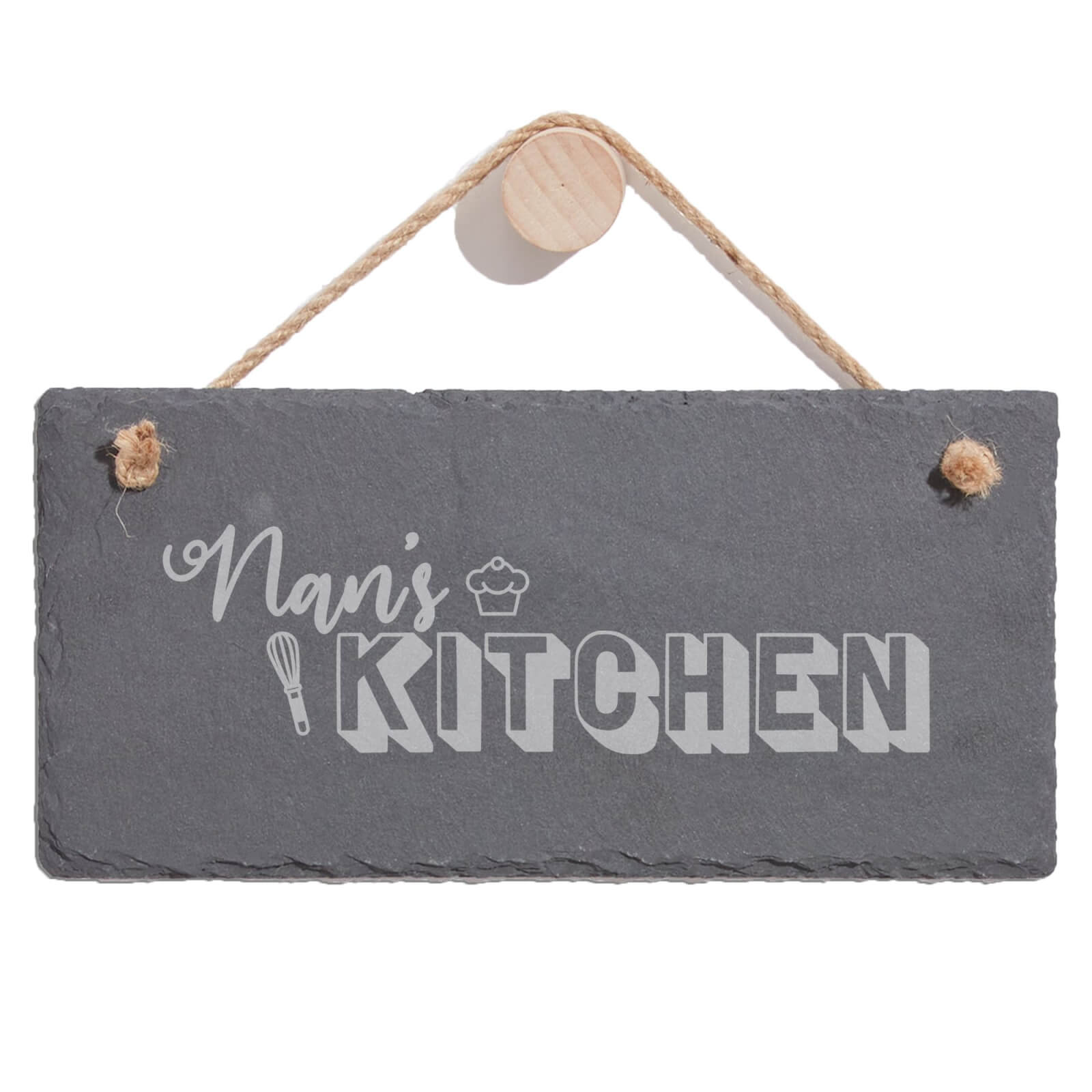 Nan's Kitchen Engraved Slate Hanging Sign