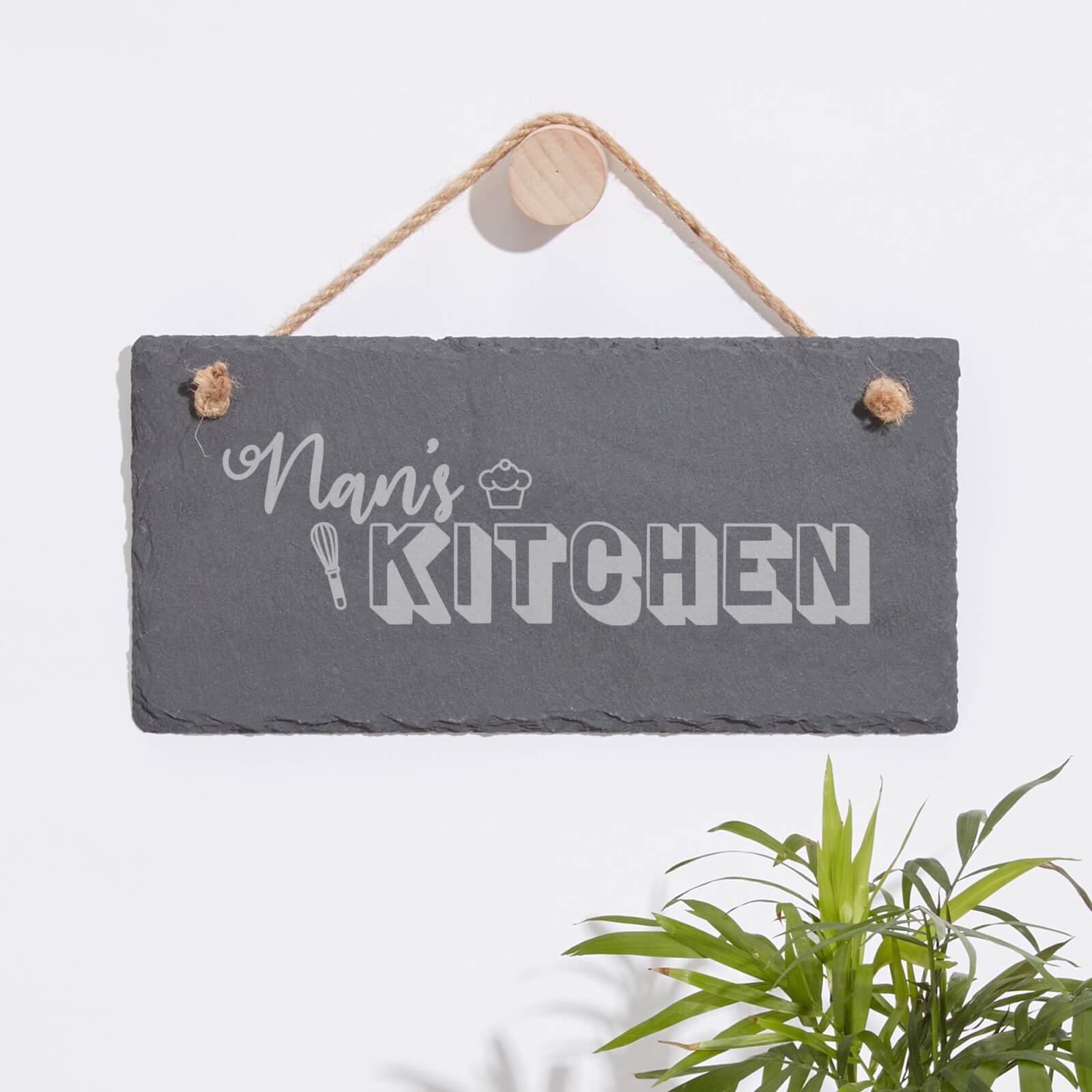 Nan's Kitchen Engraved Slate Hanging Sign