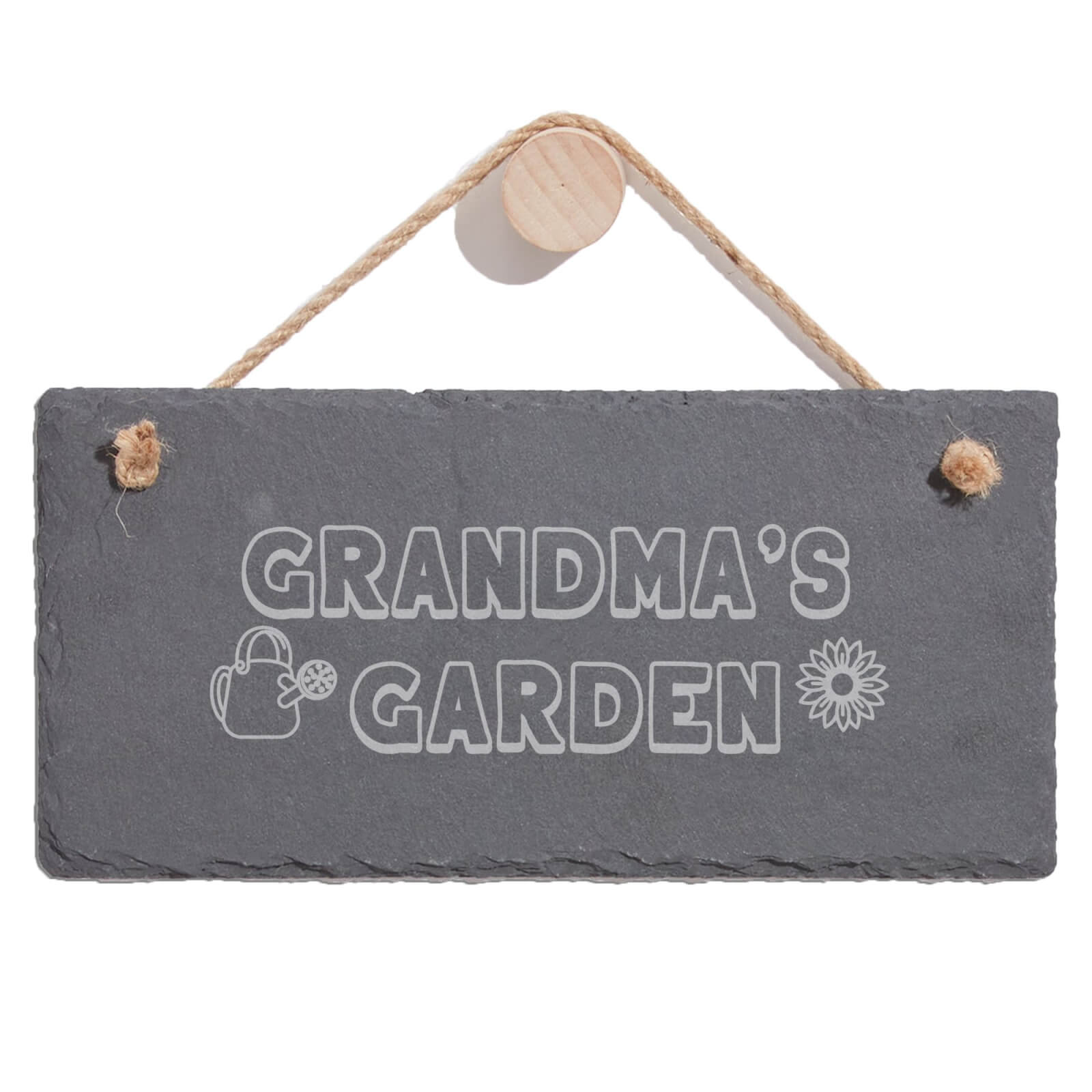 Grandma's Garden Engraved Slate Hanging Sign