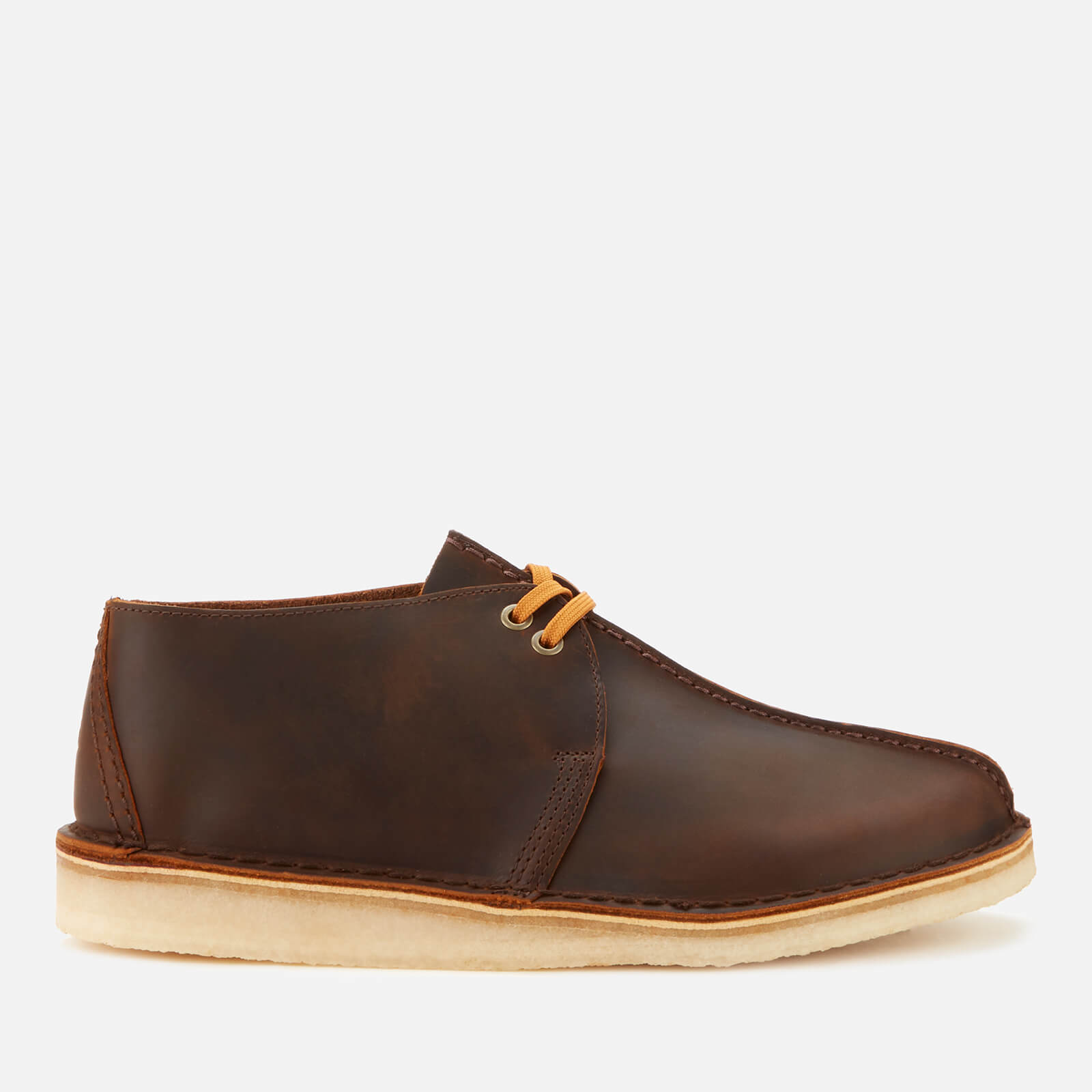 Clarks Originals Men's Desert Trek Leather Shoes - Beeswax - UK 8