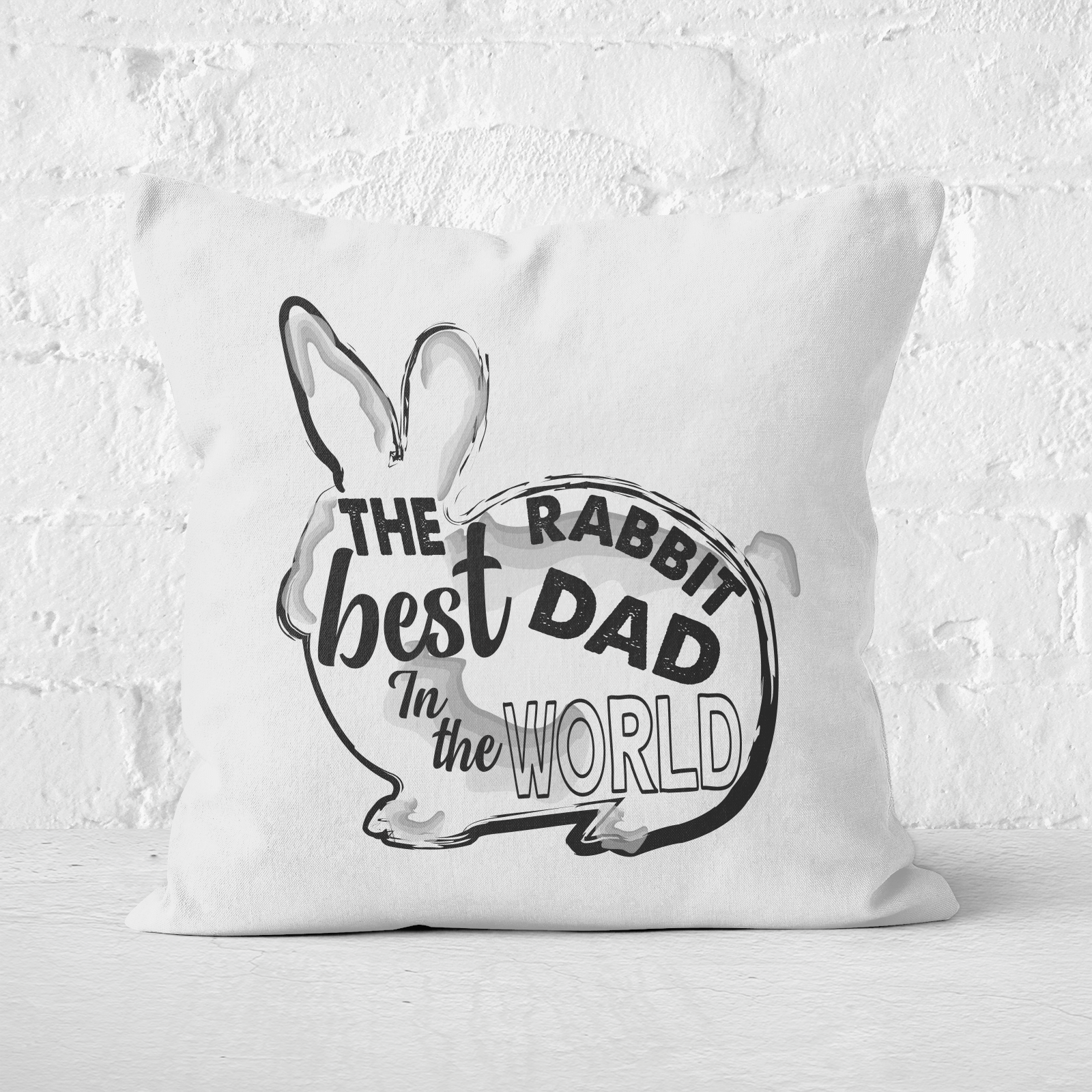 Rabbit Dad Square Cushion - 60x60cm - Soft Touch