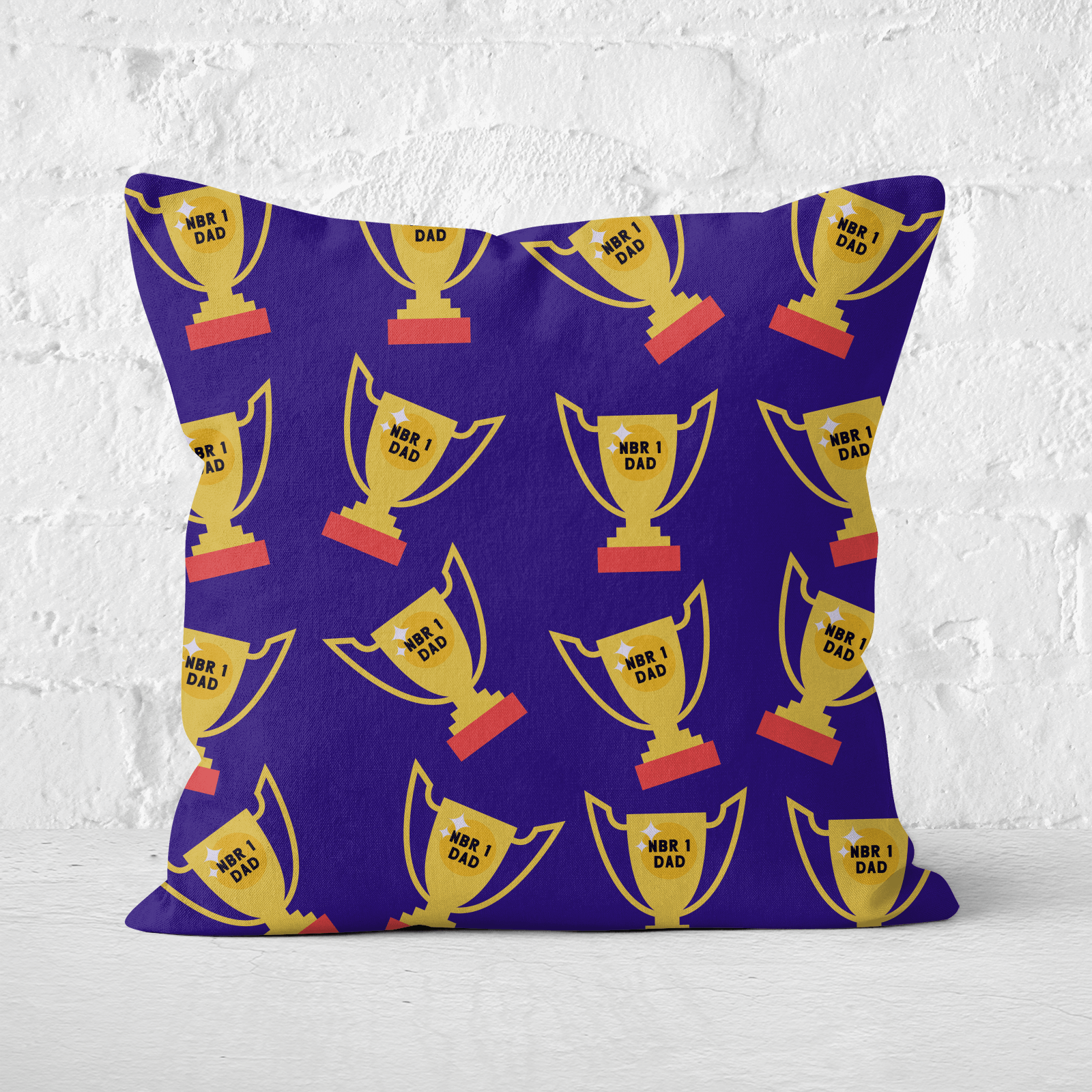 Nbr 1 Dad Trophy Square Cushion - 60x60cm - Soft Touch