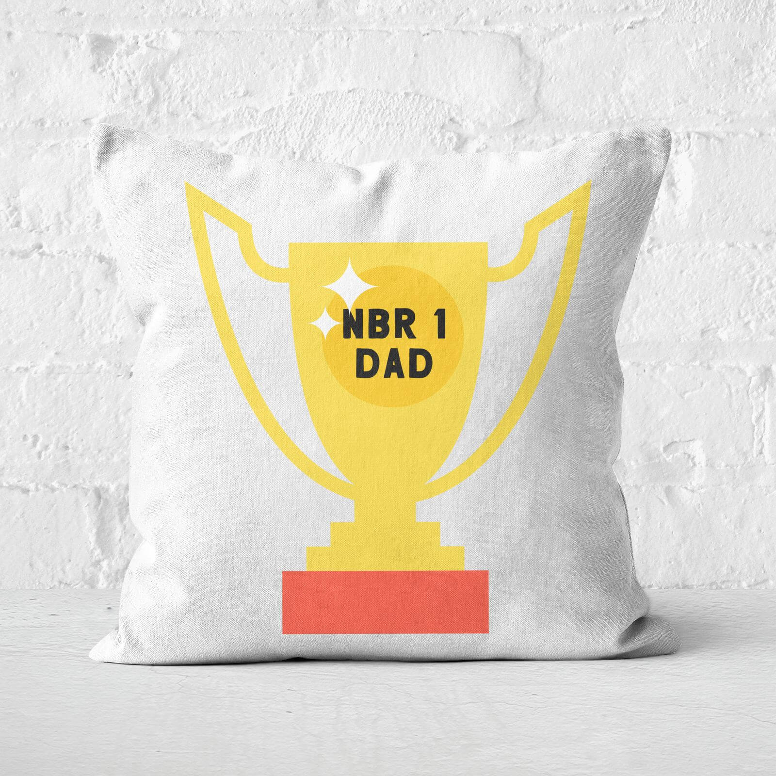 Nbr 1 Dad Trophy Square Cushion - 60x60cm - Soft Touch