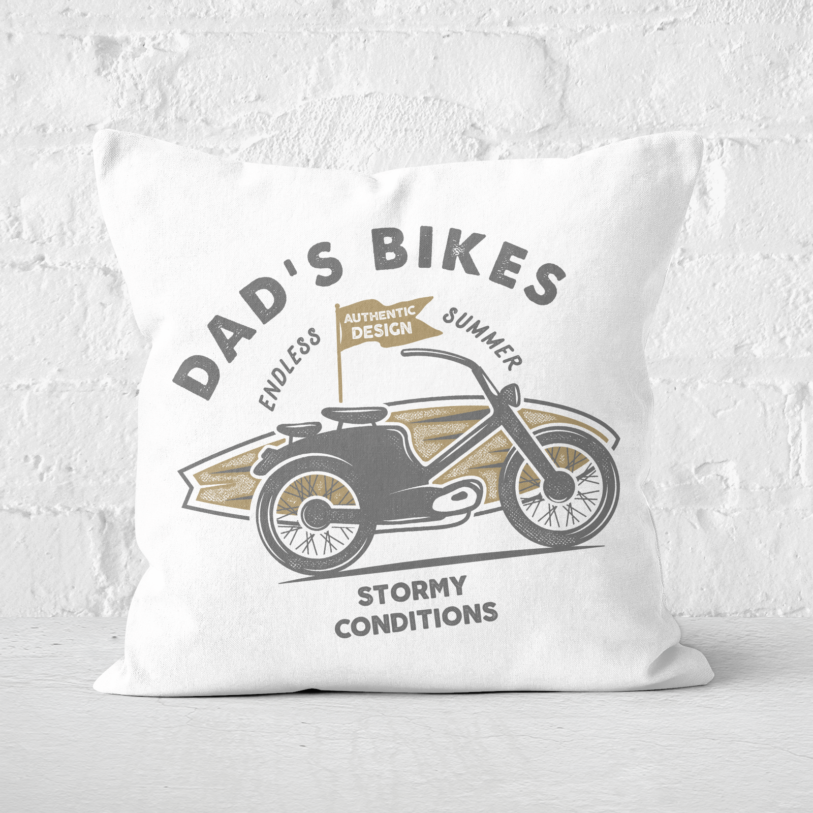 Dad's Bikes Square Cushion - 50x50cm - Soft Touch
