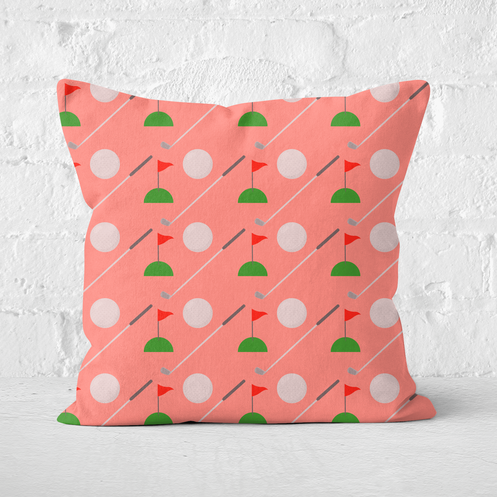 Golfing Square Cushion - 60x60cm - Soft Touch