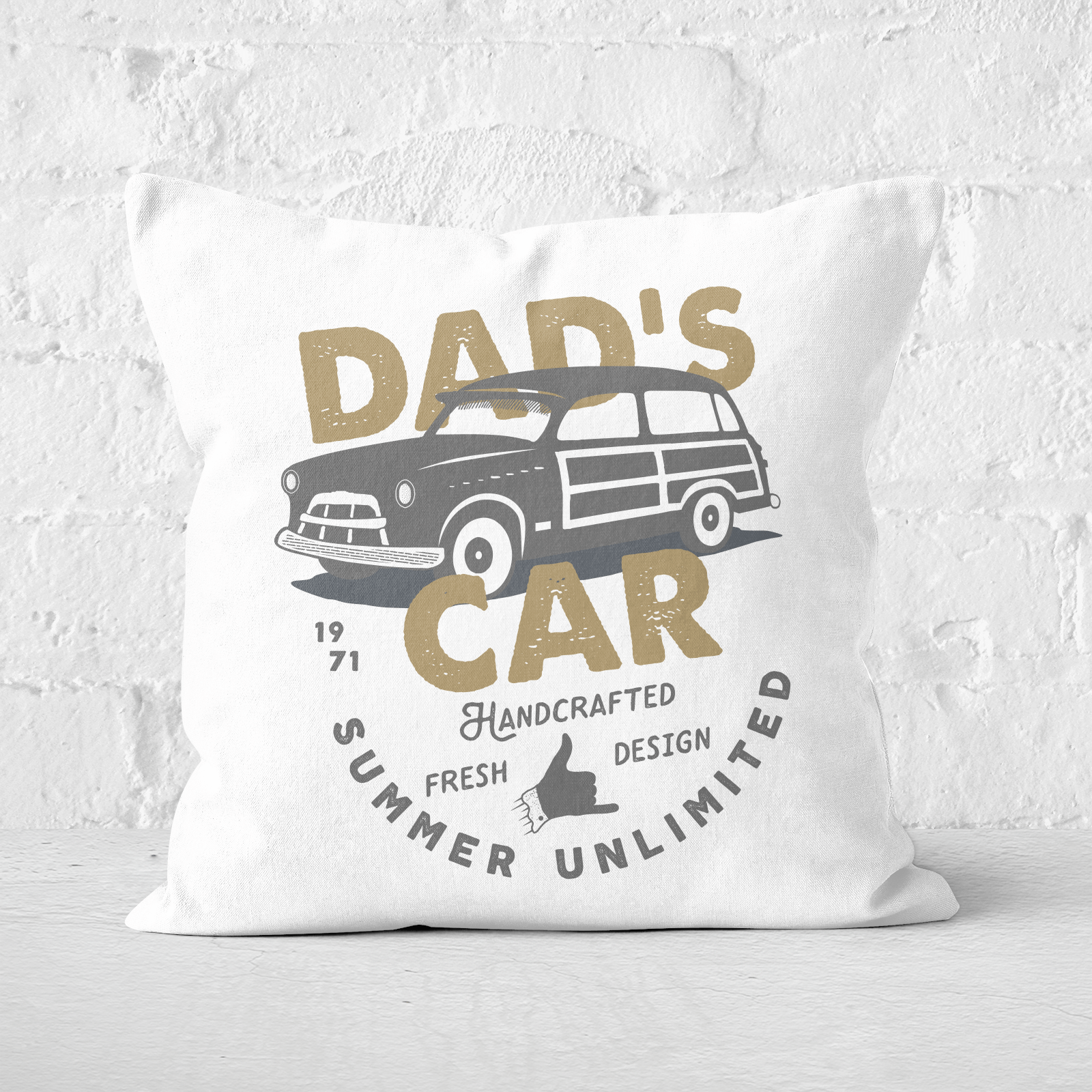 Dad's Car Square Cushion - 50x50cm - Soft Touch