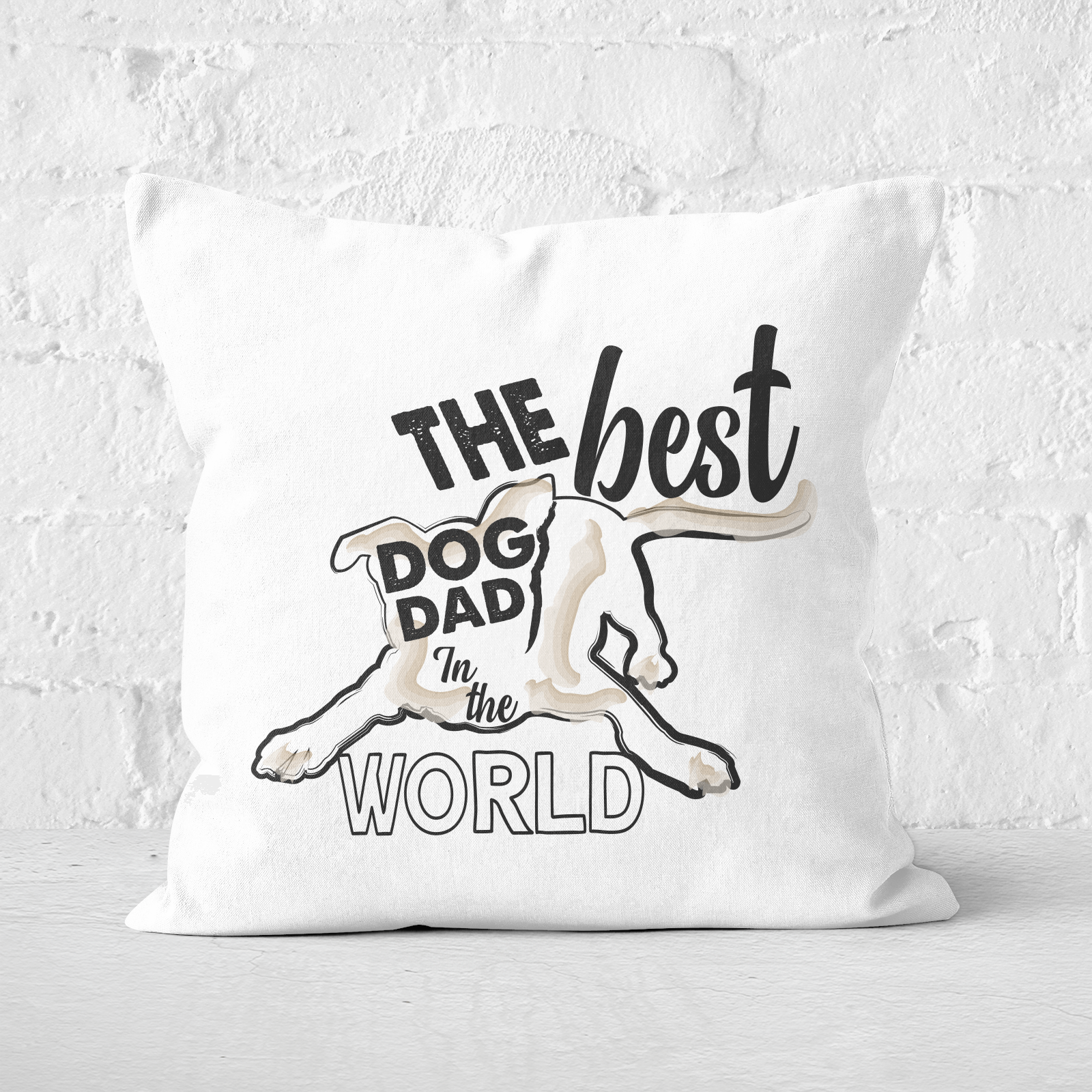 Dog Dad Square Cushion - 60x60cm - Soft Touch