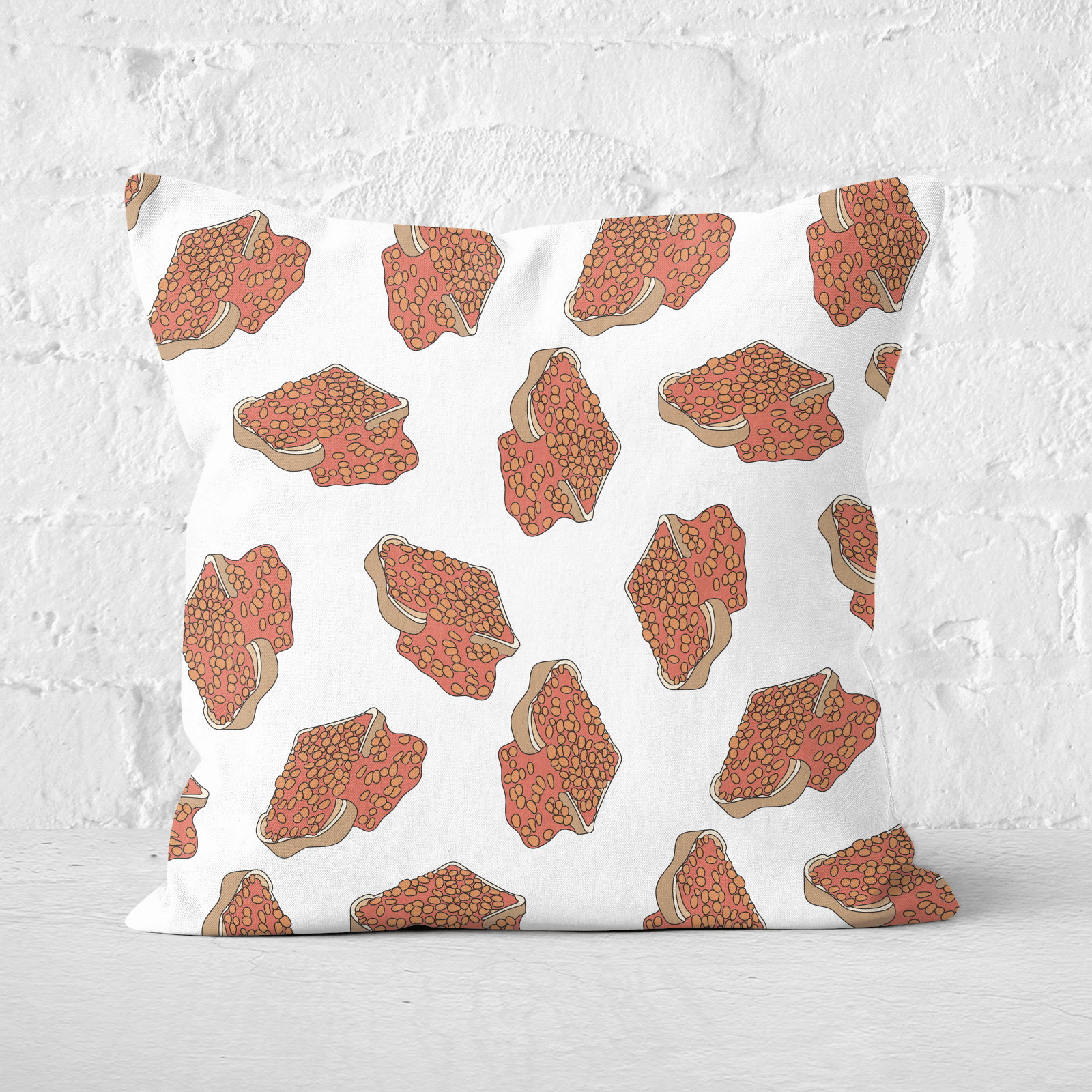 Baked Beans Square Cushion - 60x60cm - Soft Touch