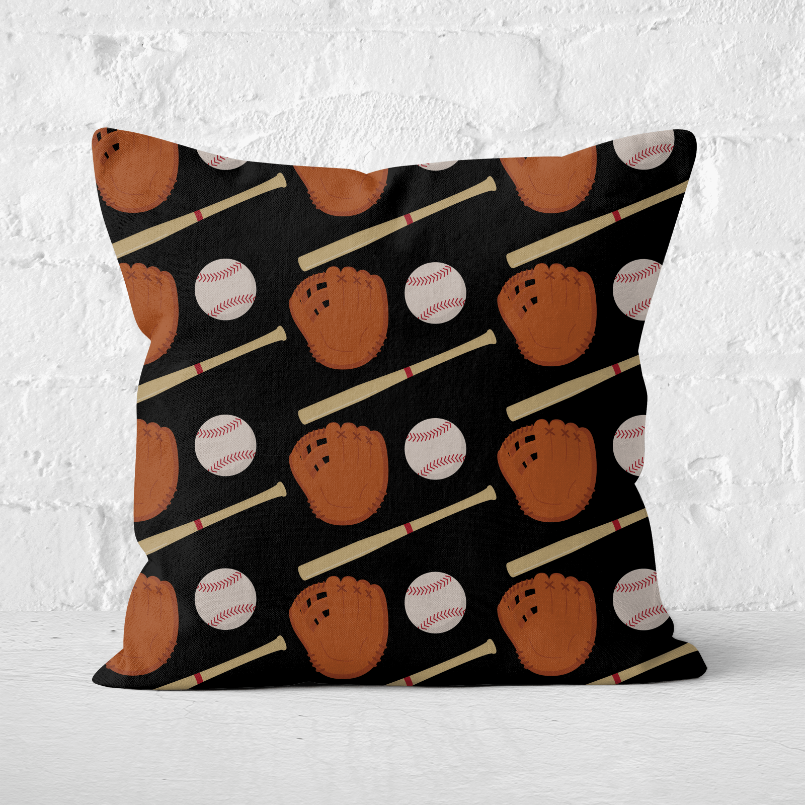Baseball Square Cushion - 60x60cm - Soft Touch
