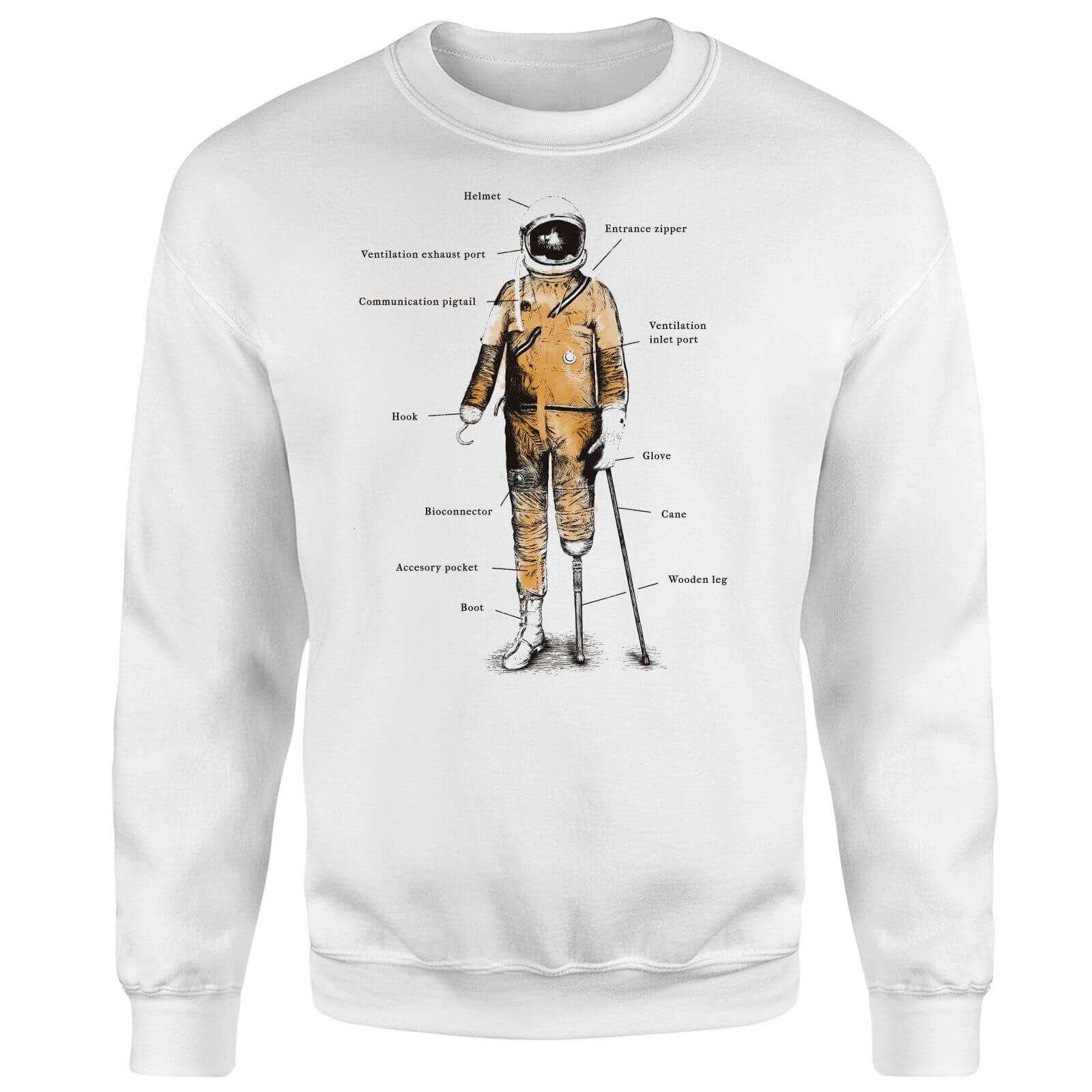Astronaut Sweatshirt - White - S - White