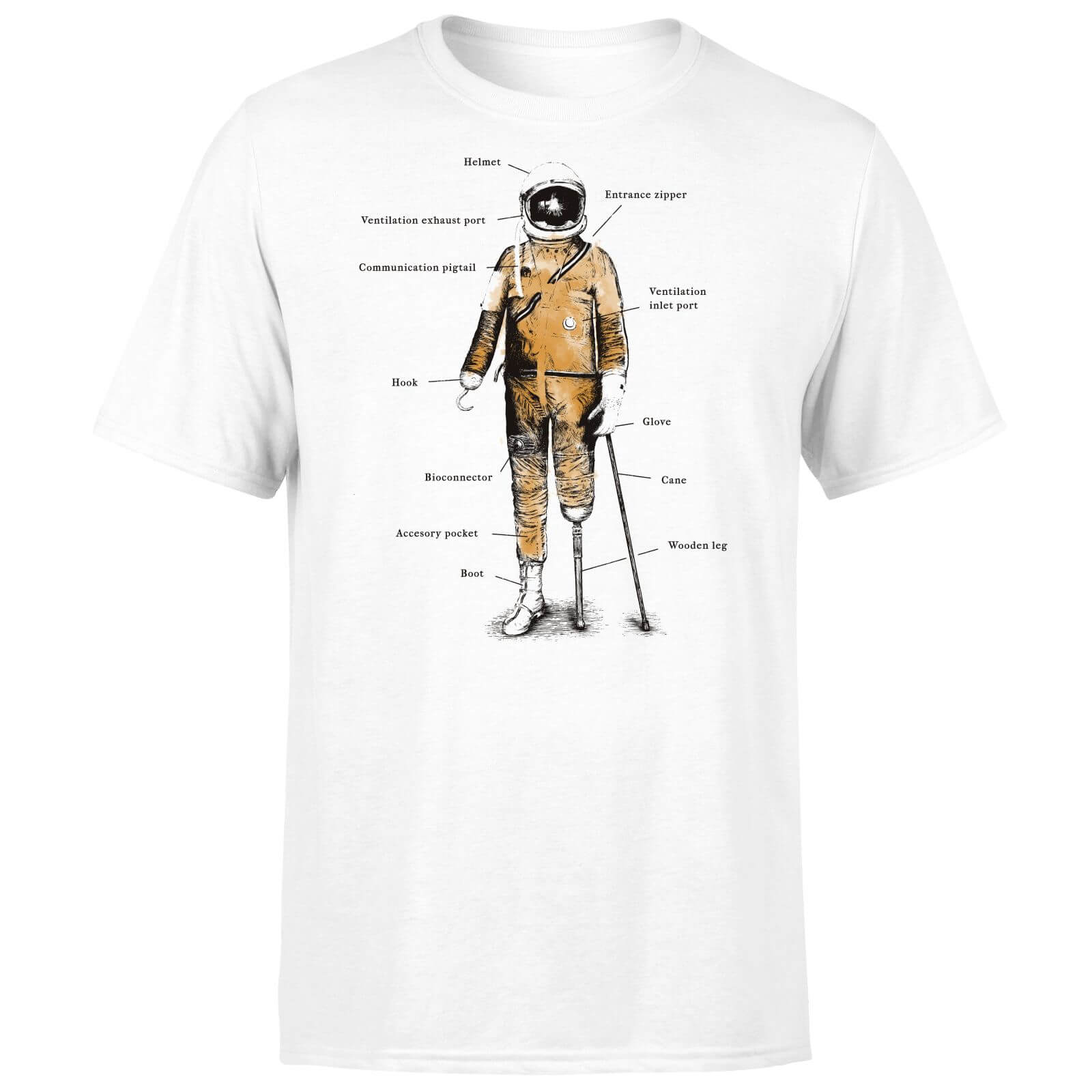 Astronaut Men's T-Shirt - White - L - White