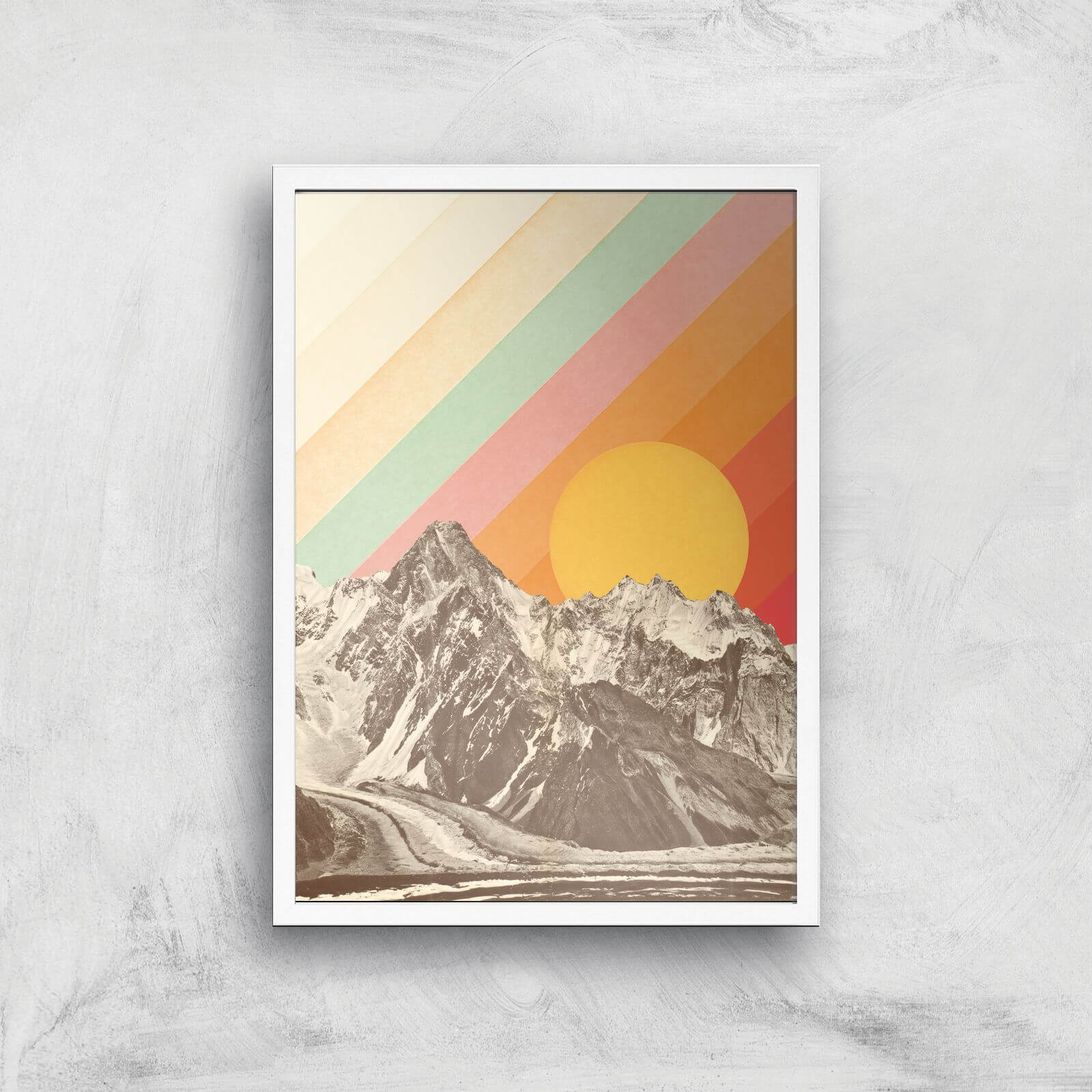 Mountainscape Giclee Art Print - A3 - White Frame