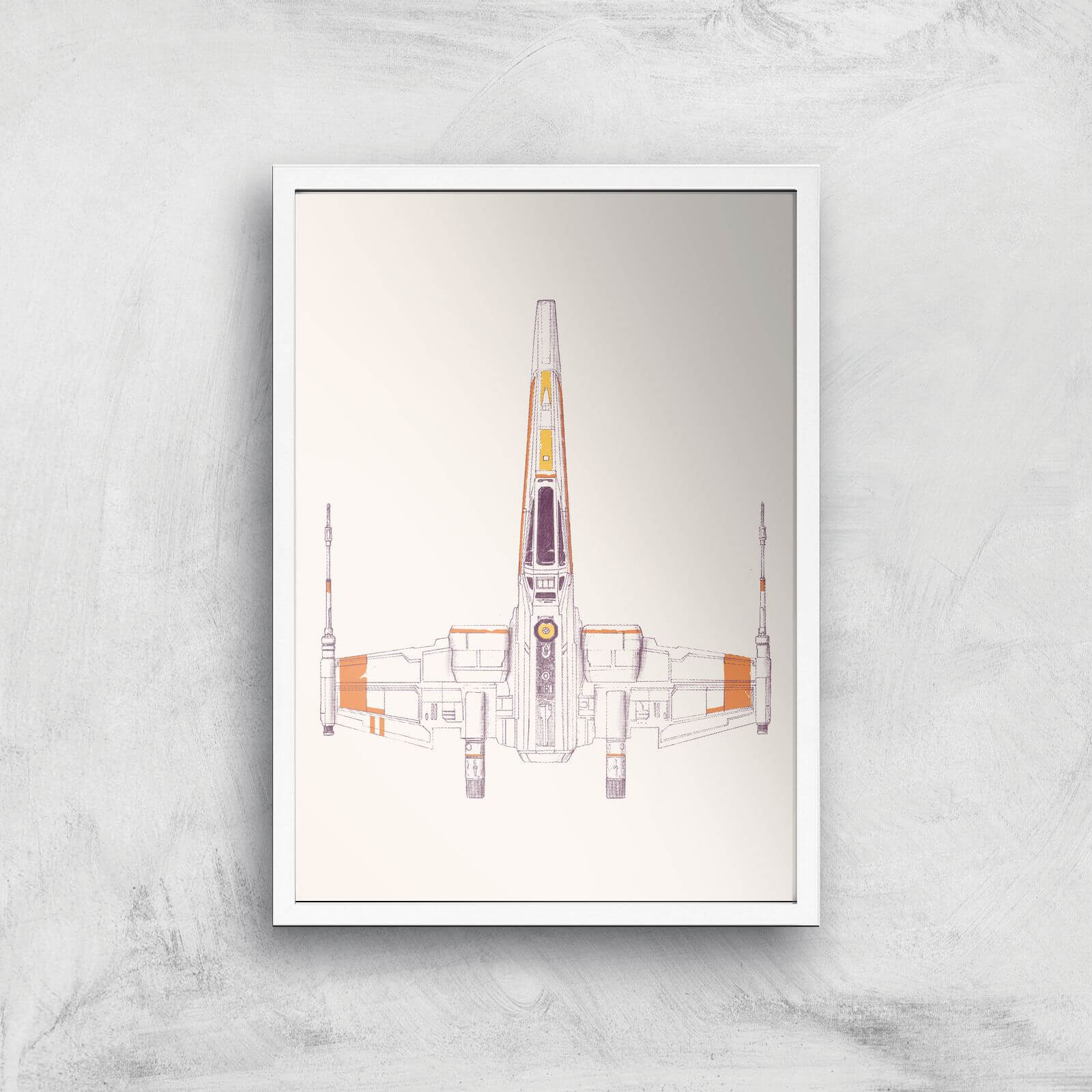 Space Ship Giclee Art Print - A3 - White Frame