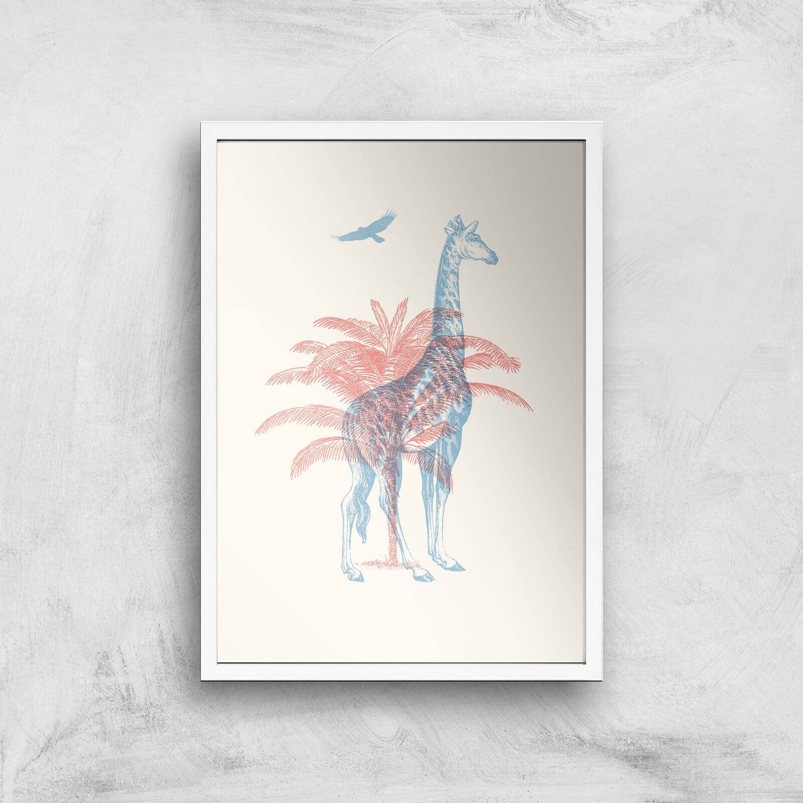 Giraffe Giclee Art Print - A2 - White Frame
