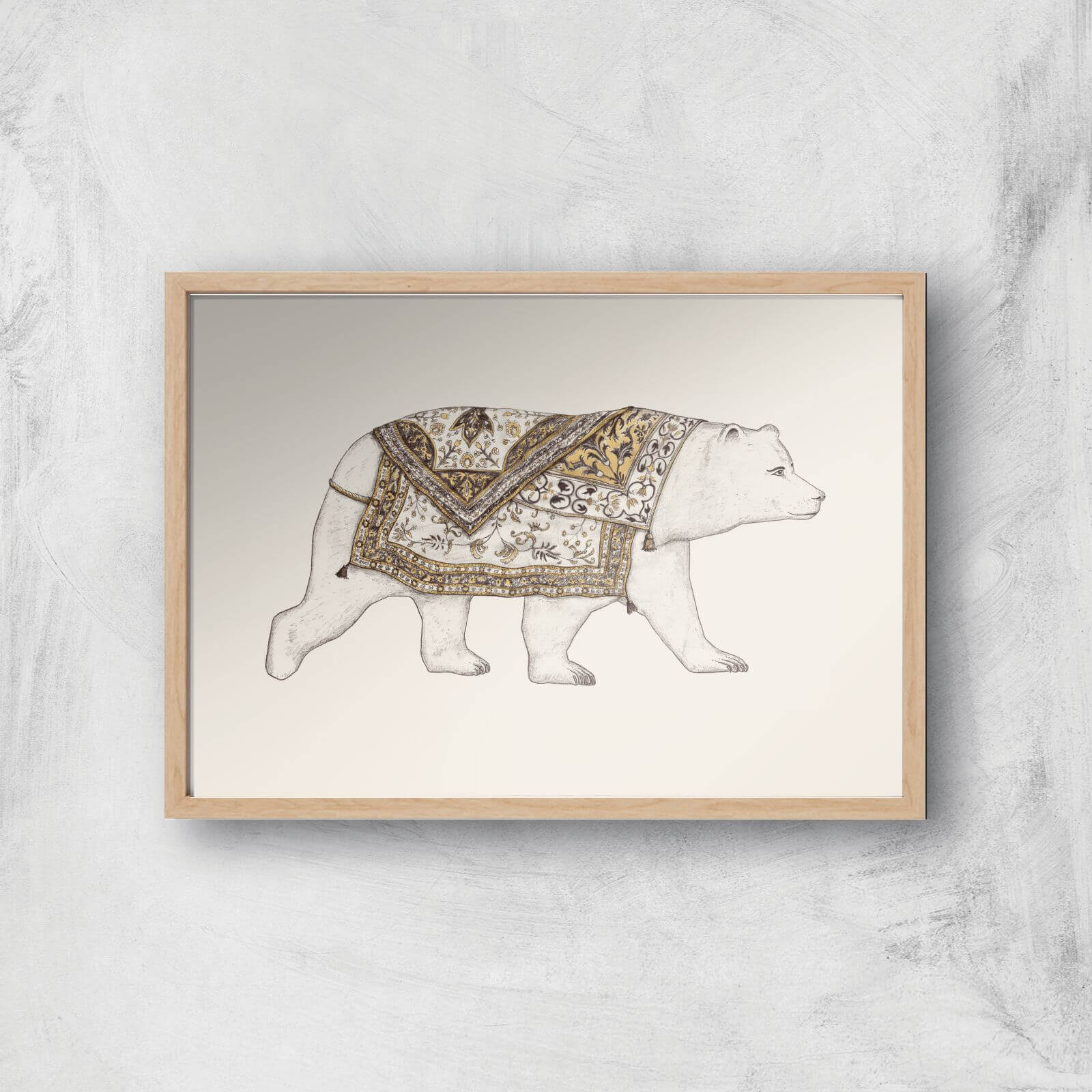 Ours Blanc Giclee Art Print - A4 - Wooden Frame