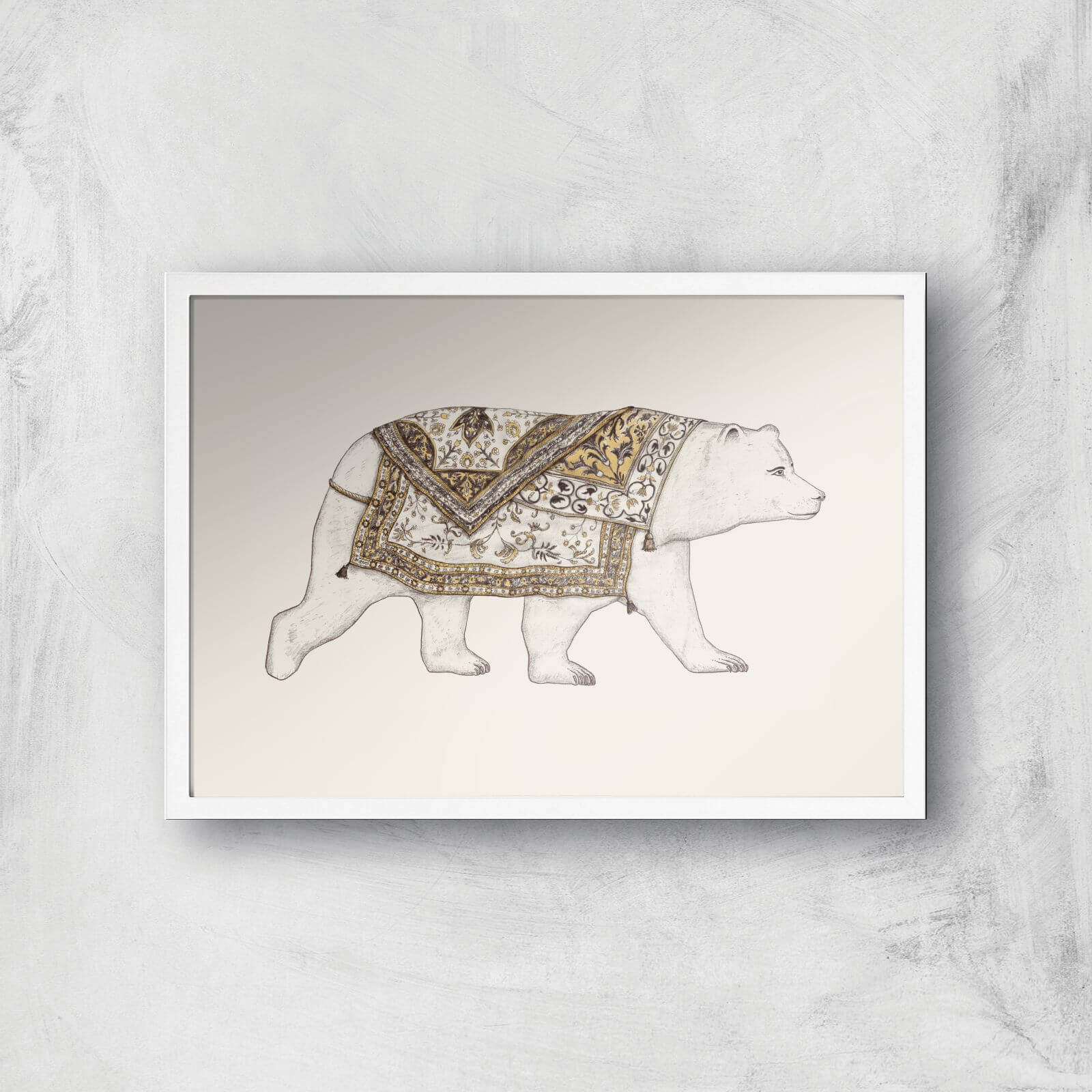 Ours Blanc Giclee Art Print - A2 - White Frame