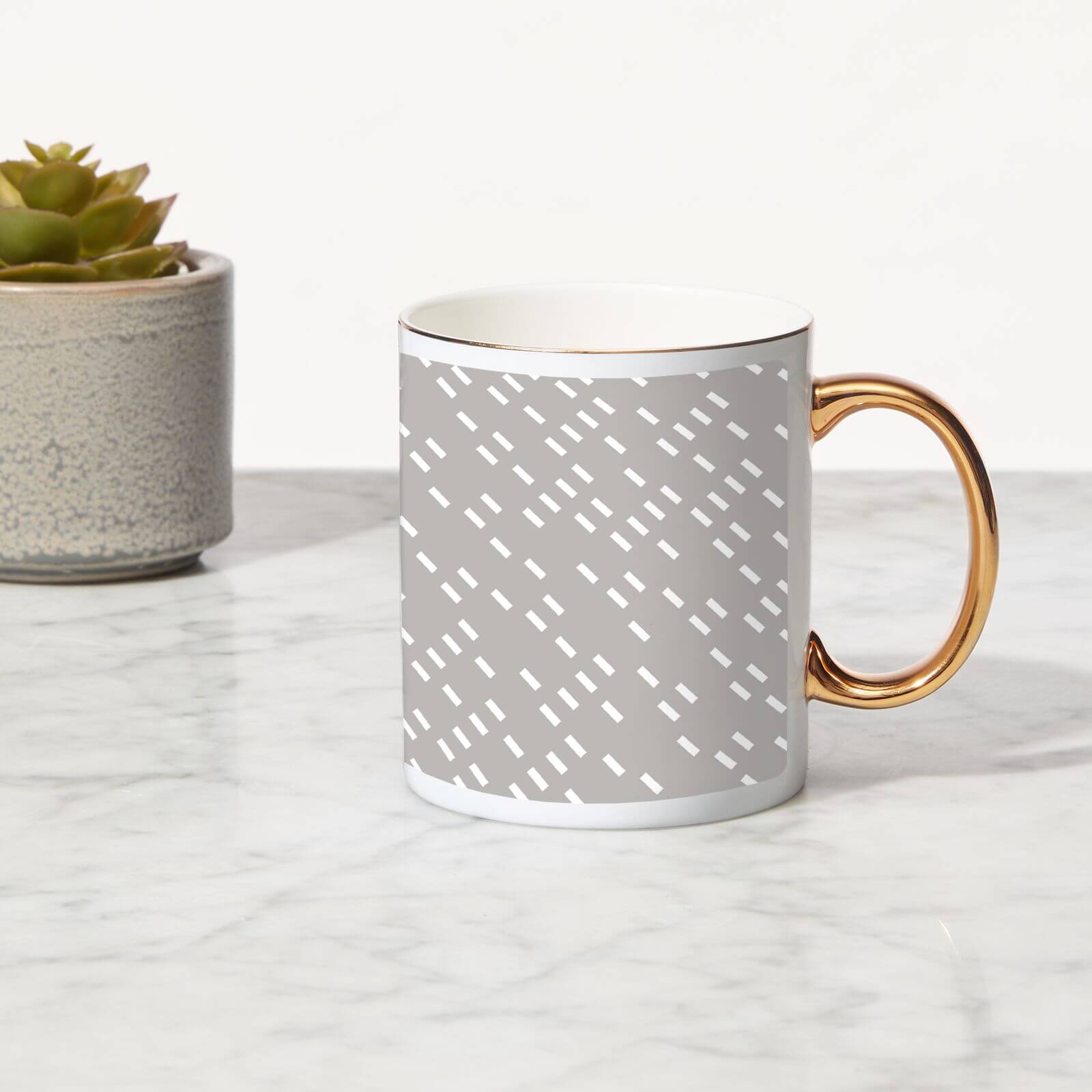 Speckles Bone China Gold Handle Mug
