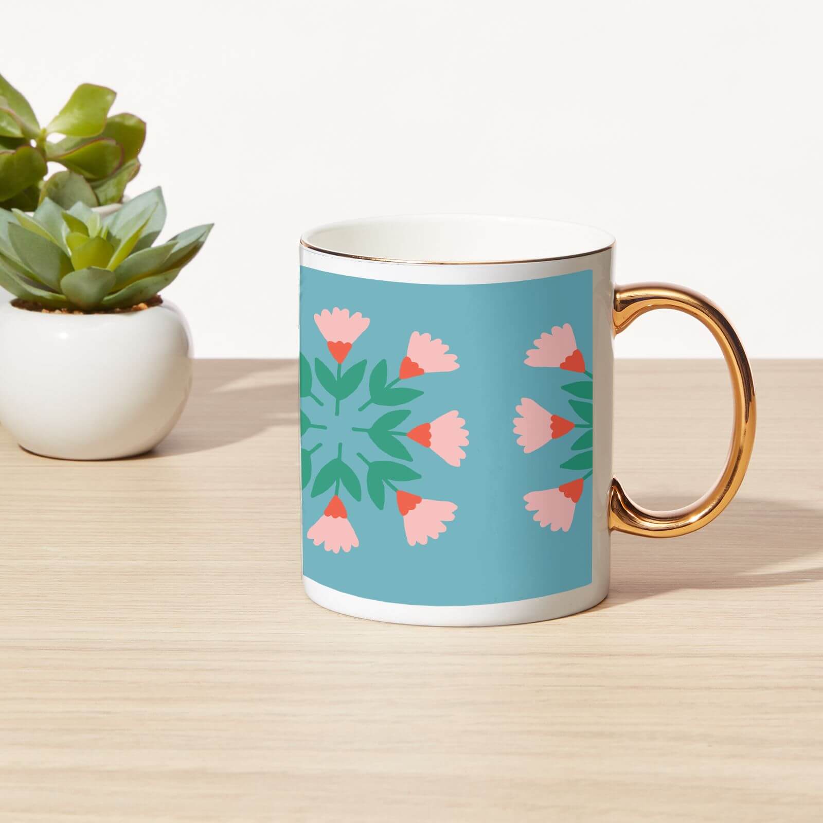 Flowers Of Flowers Bone China Gold Handle Mug
