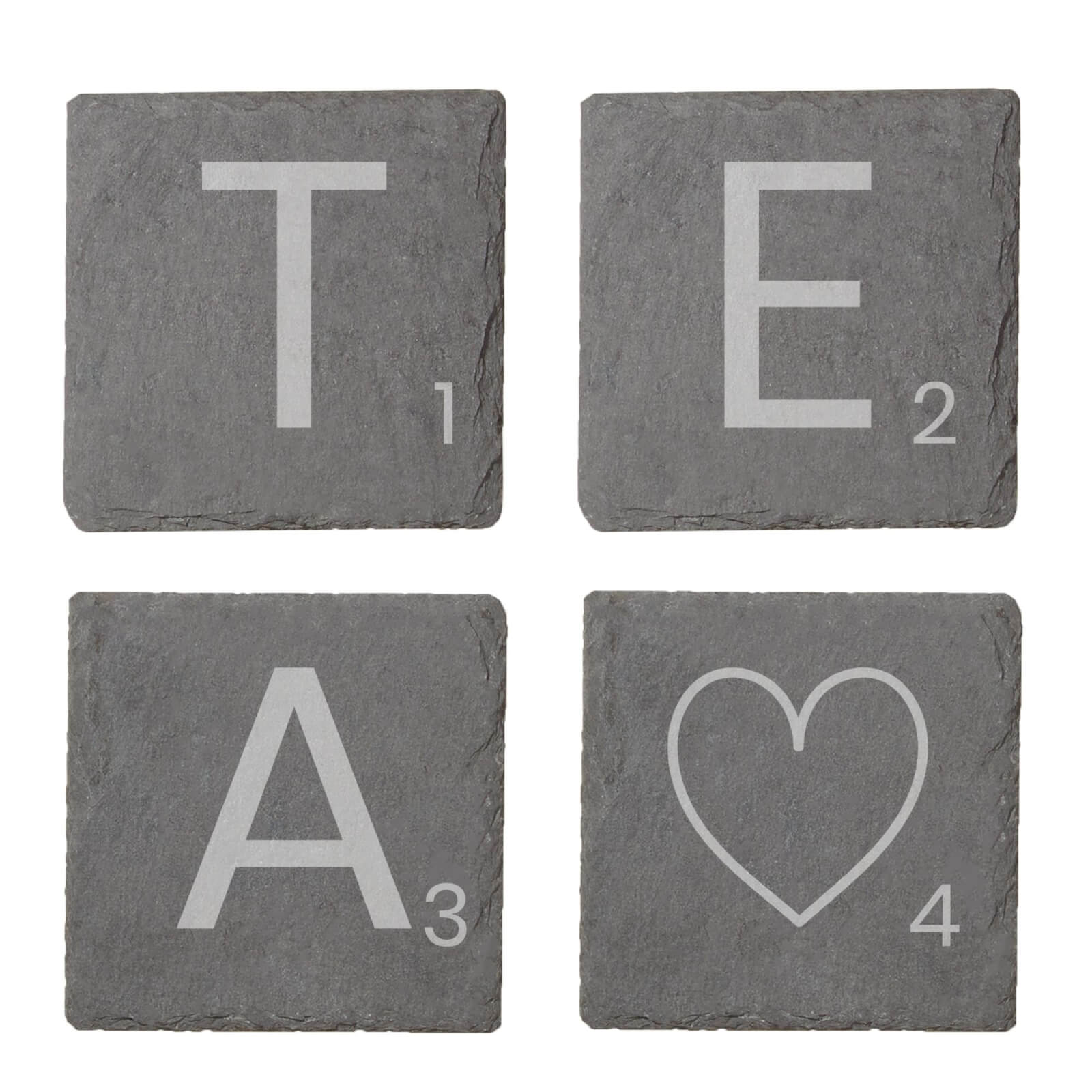 Tea Engraved Slate Coaster Set