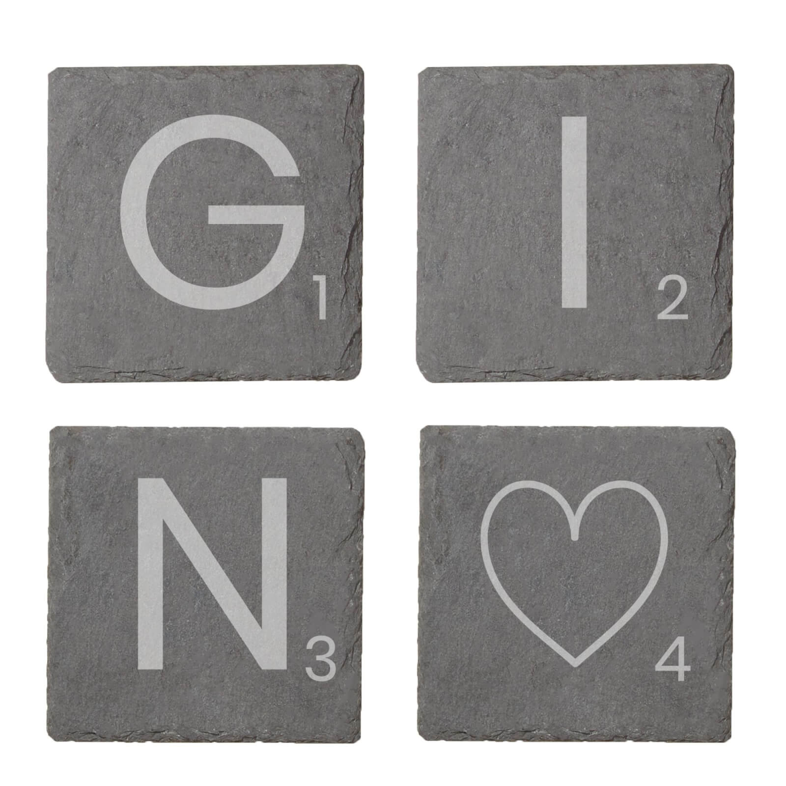 Gin Engraved Slate Coaster Set