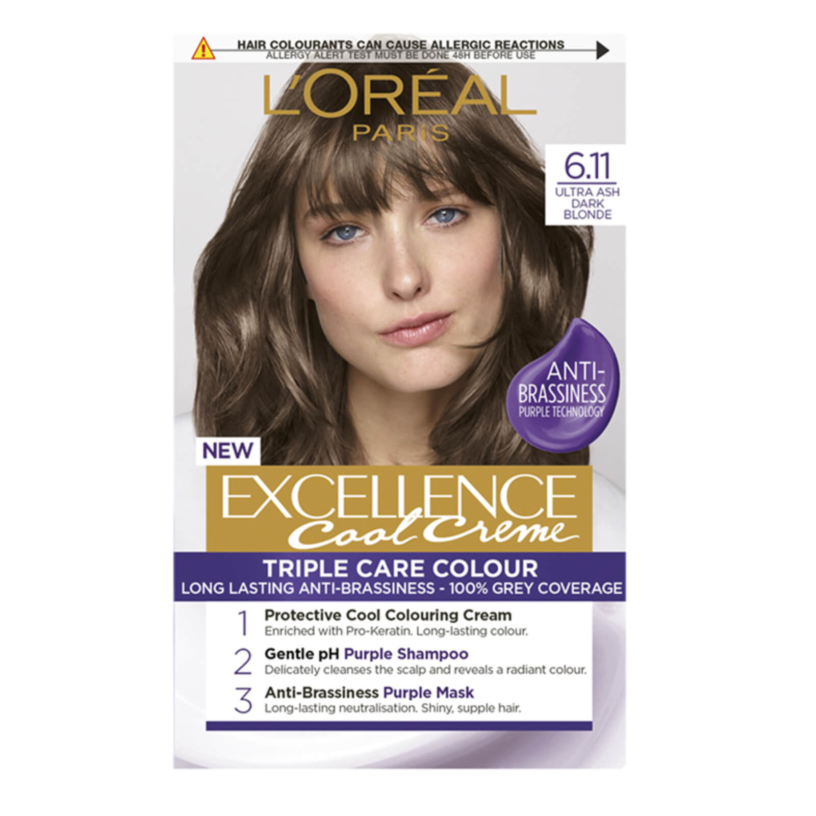 L'Oréal Paris Excellence Crème Permanent Hair Dye (Various Shades) - 6.11 Ultra Ash Dark Blonde