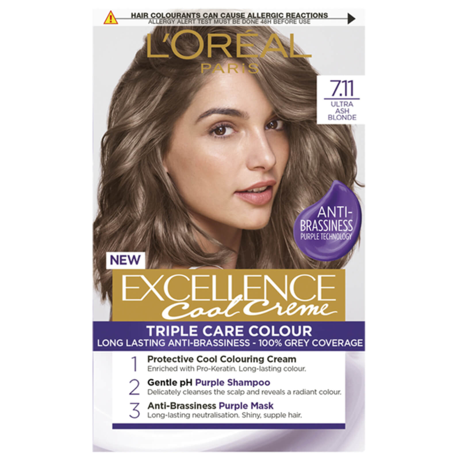 L'Oréal Paris Excellence Crème Permanent Hair Dye (Various Shades) - 7.11 Ultra Ash Blonde