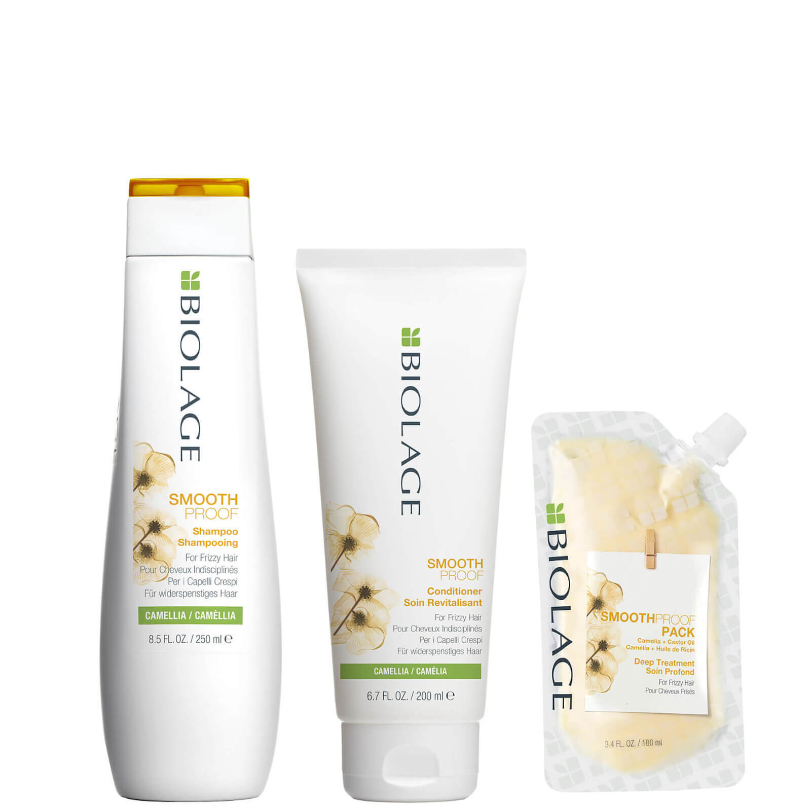 Image of Biolage SmoothProof Shampoo, Conditioner and Deep Hair Treatment Routine for Frizzy Hair