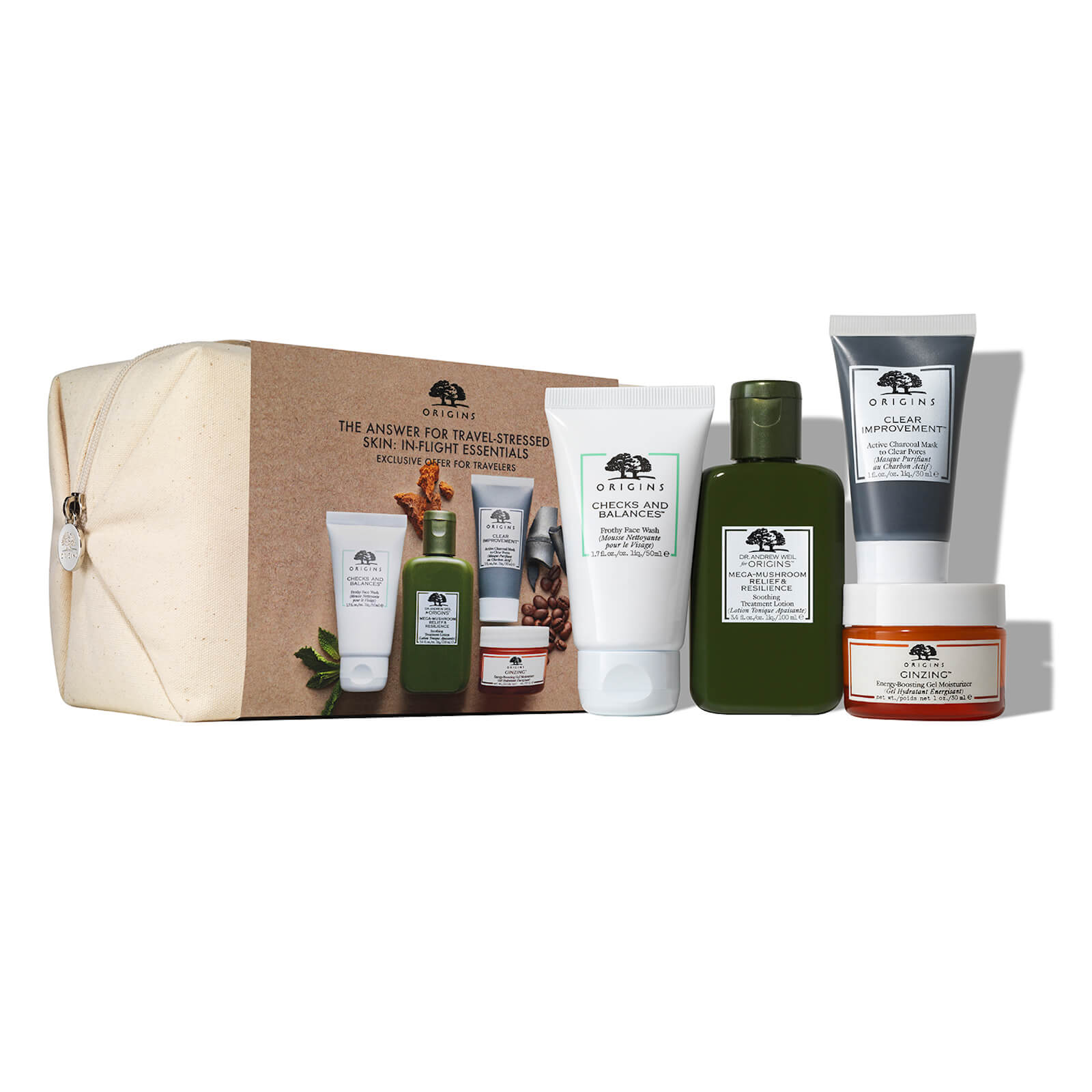 Origins Exclusive The Answer for Travel-Stressed Skin in-Flight Essentials (Worth £54.00)