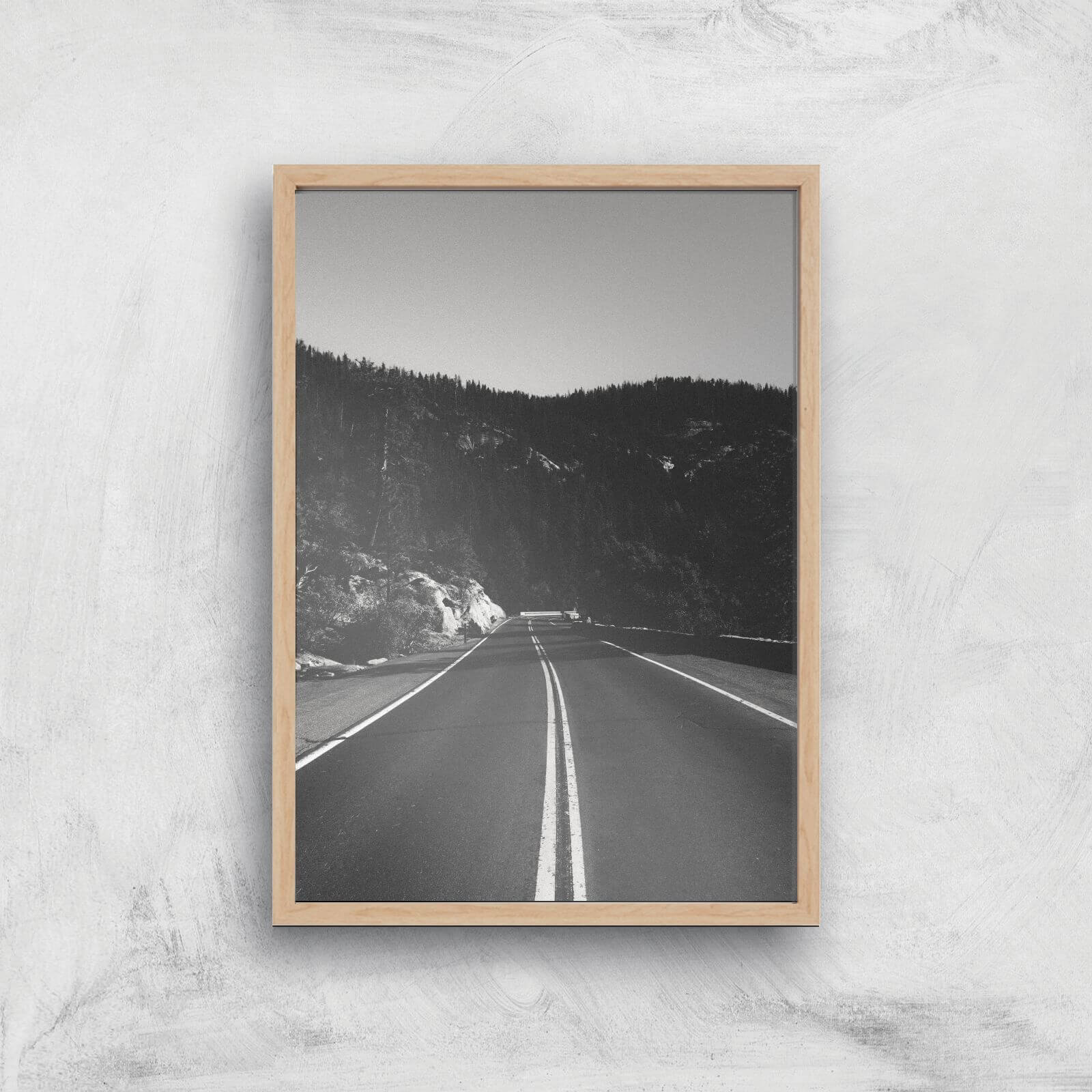 Yosemite Drive Giclee Art Print - A3 - Wooden Frame